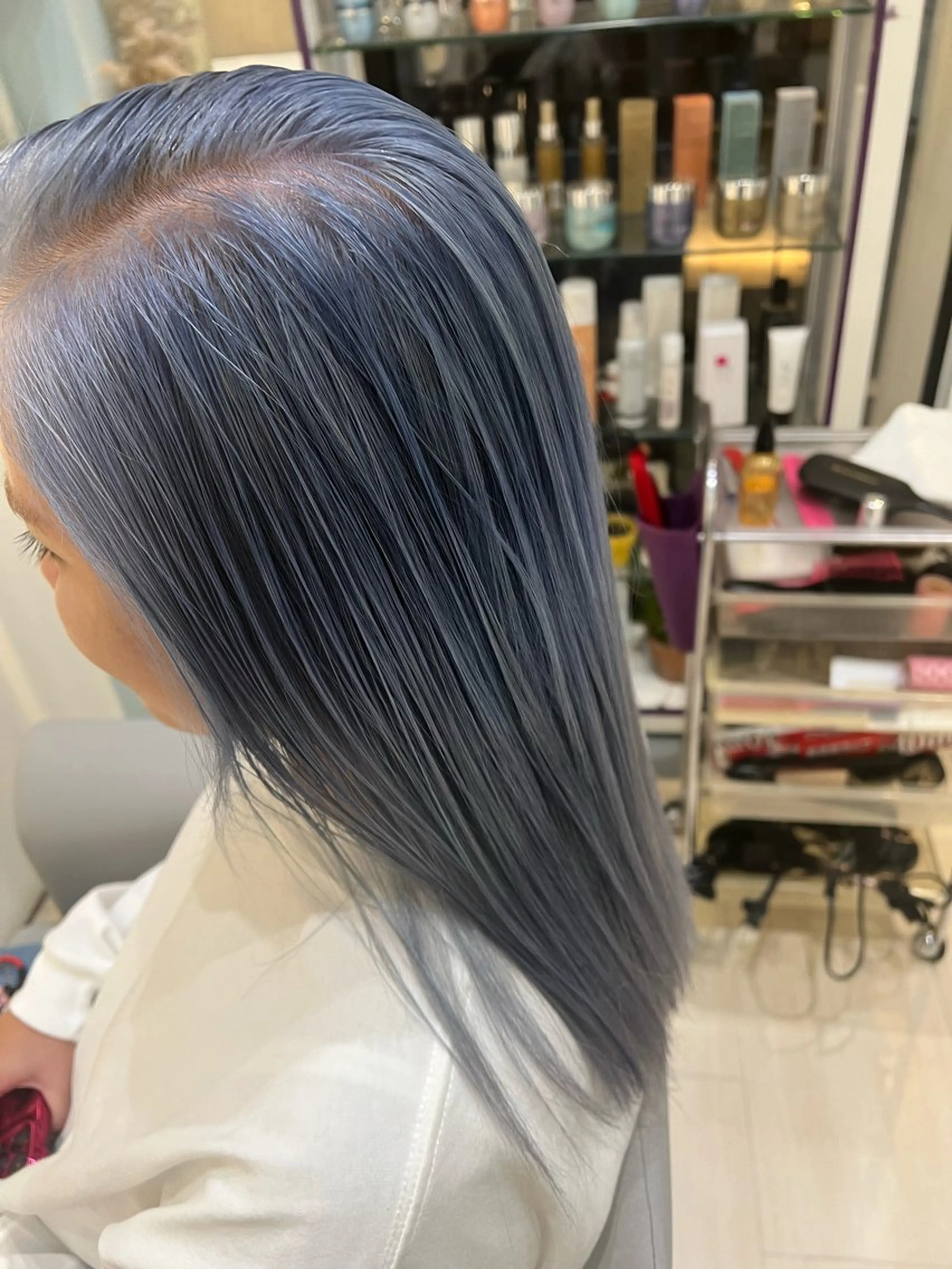 セミロング カラー パーマ ヘアアレンジ ヘアカラー 堀井 凌平のヘアスタイル