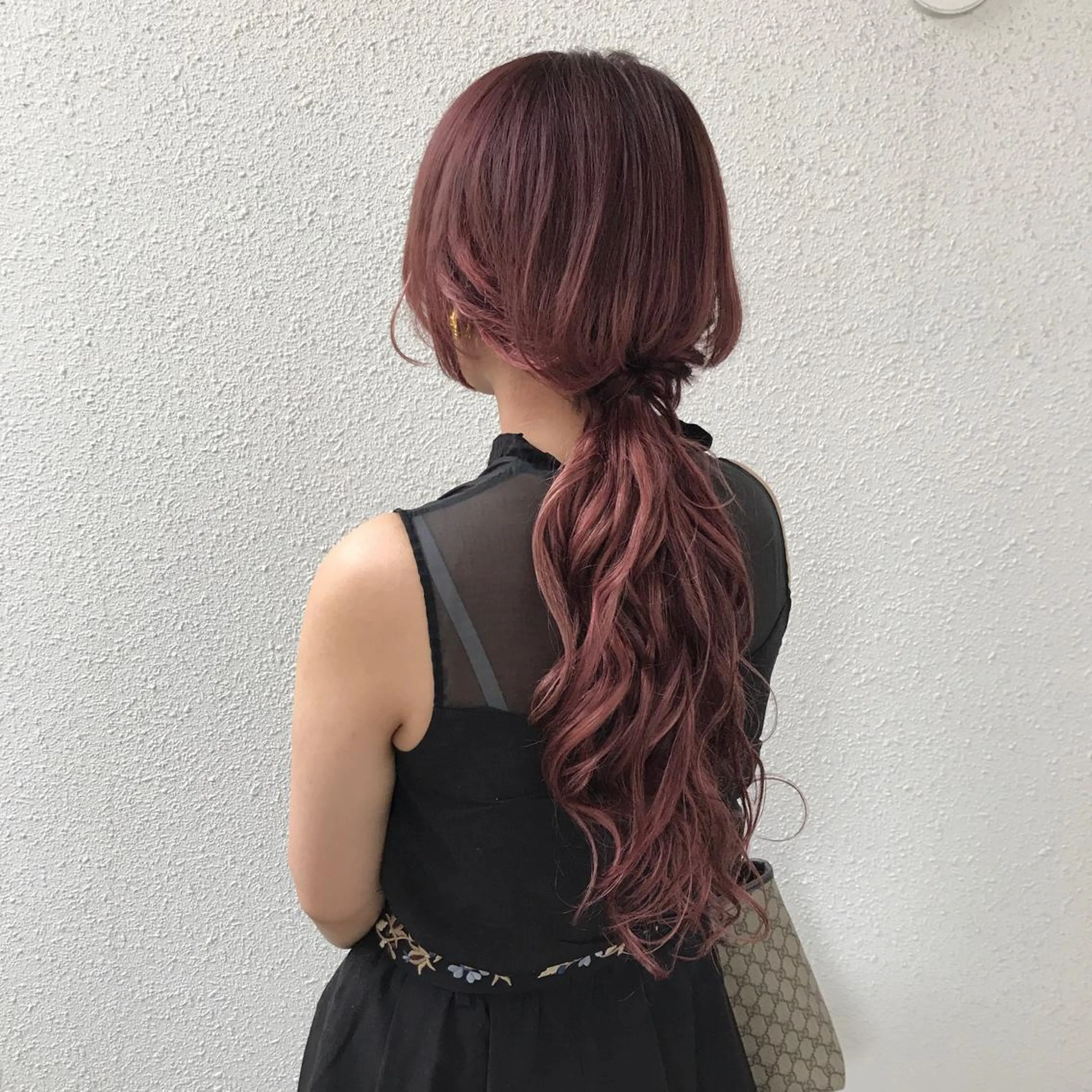 ロング カラー ハイライトカラー ピンクカラー ハイライト インナーカラー/天神 ブリーチ/吉田のヘアスタイル