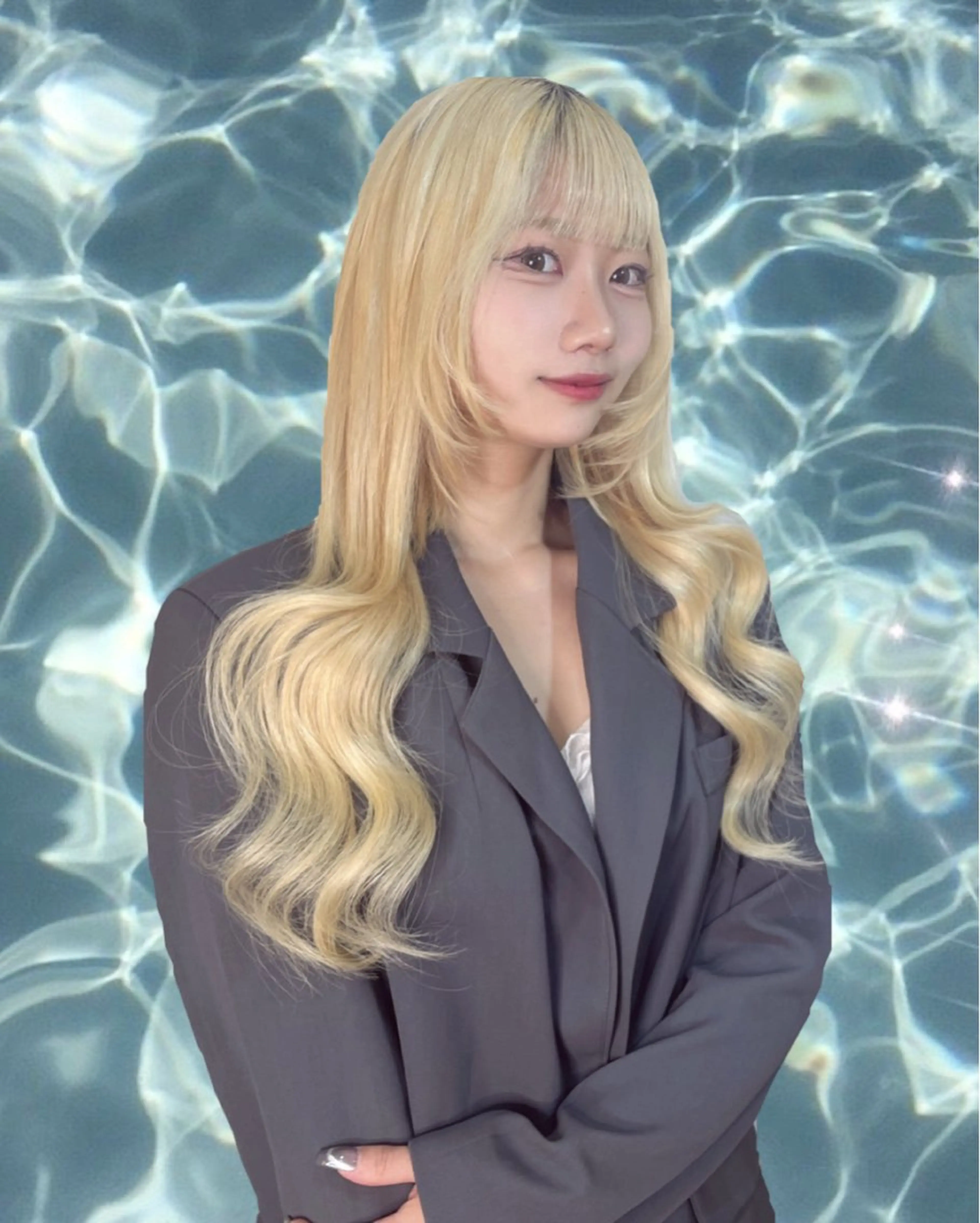 ロング エクステ 顔まわりレイヤー レイヤーカット アールバイニーナ所属・R by NINA アールバイニーナのヘアスタイル