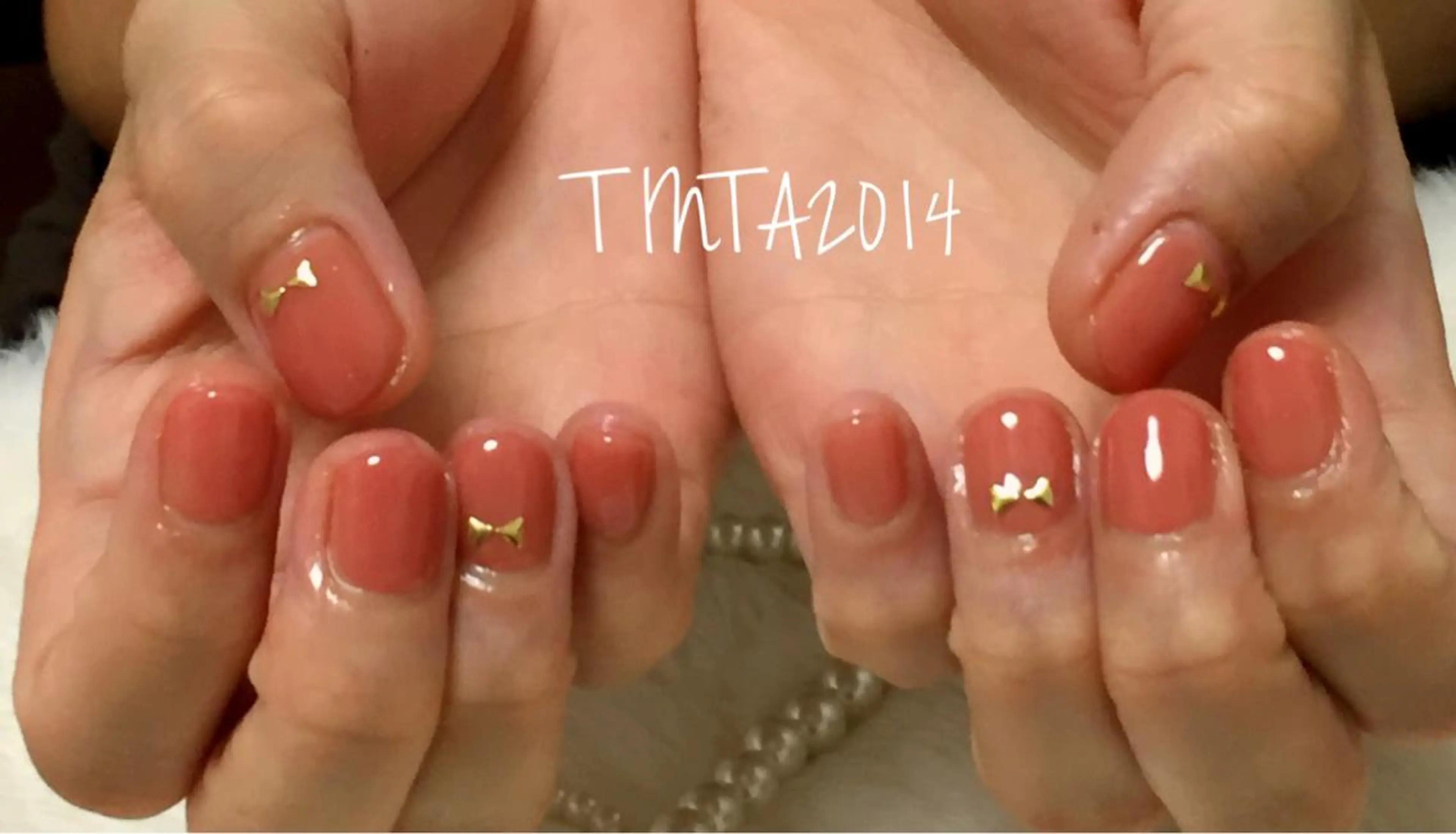 ネイル ブラウン ピンク ネイルサロン ティンタ所属・馬場 典子のネイルデザイン