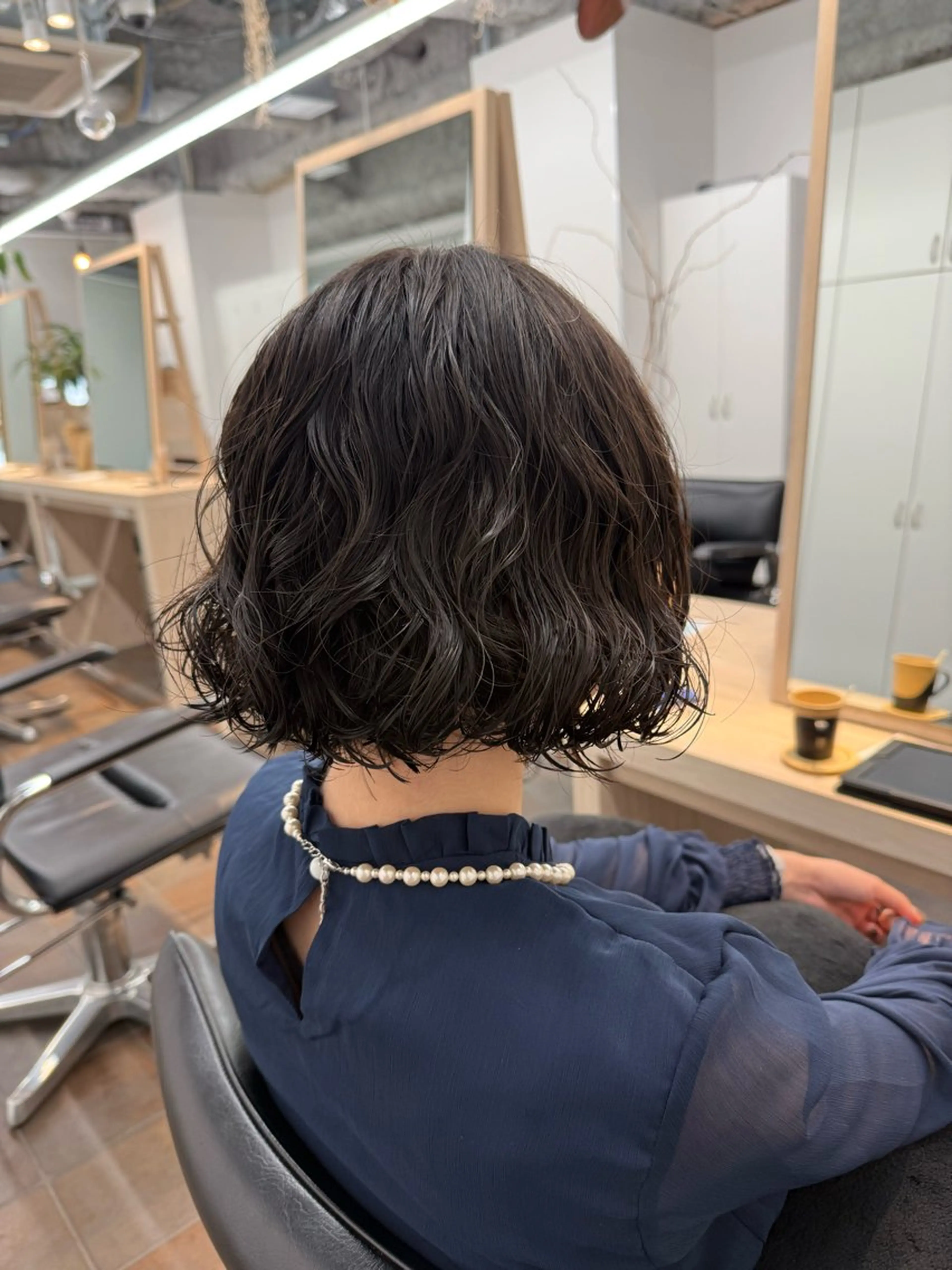 ミディアム ミディアムパーマ ボブ カット パーマ トリートメント miwa/ボブパーマ /モードボブのヘアスタイル