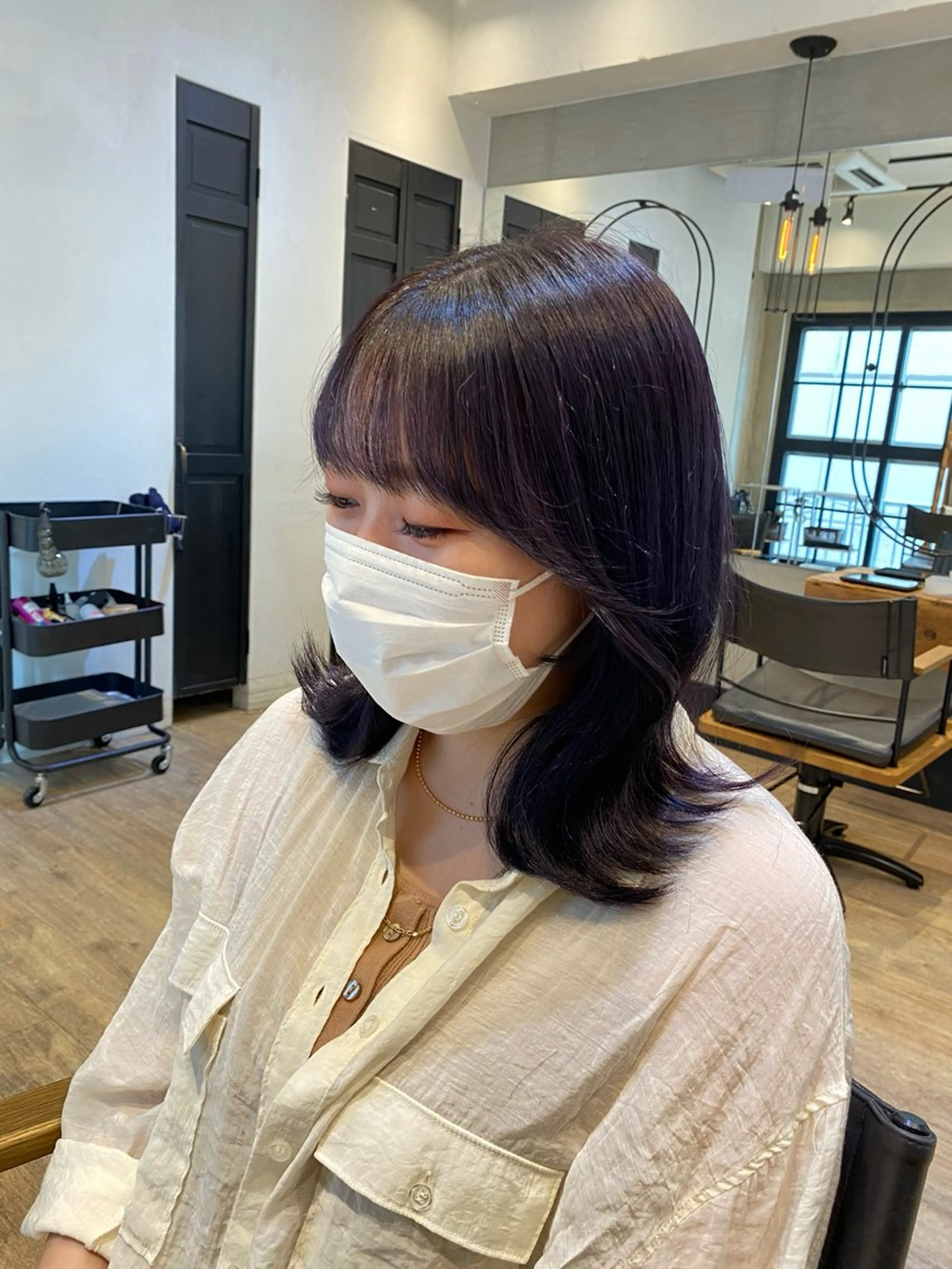 セミロング カット ヘアカラー トリートメント 顔周りcut・ご相談 ＝新宿しずく🇰🇷のヘアスタイル