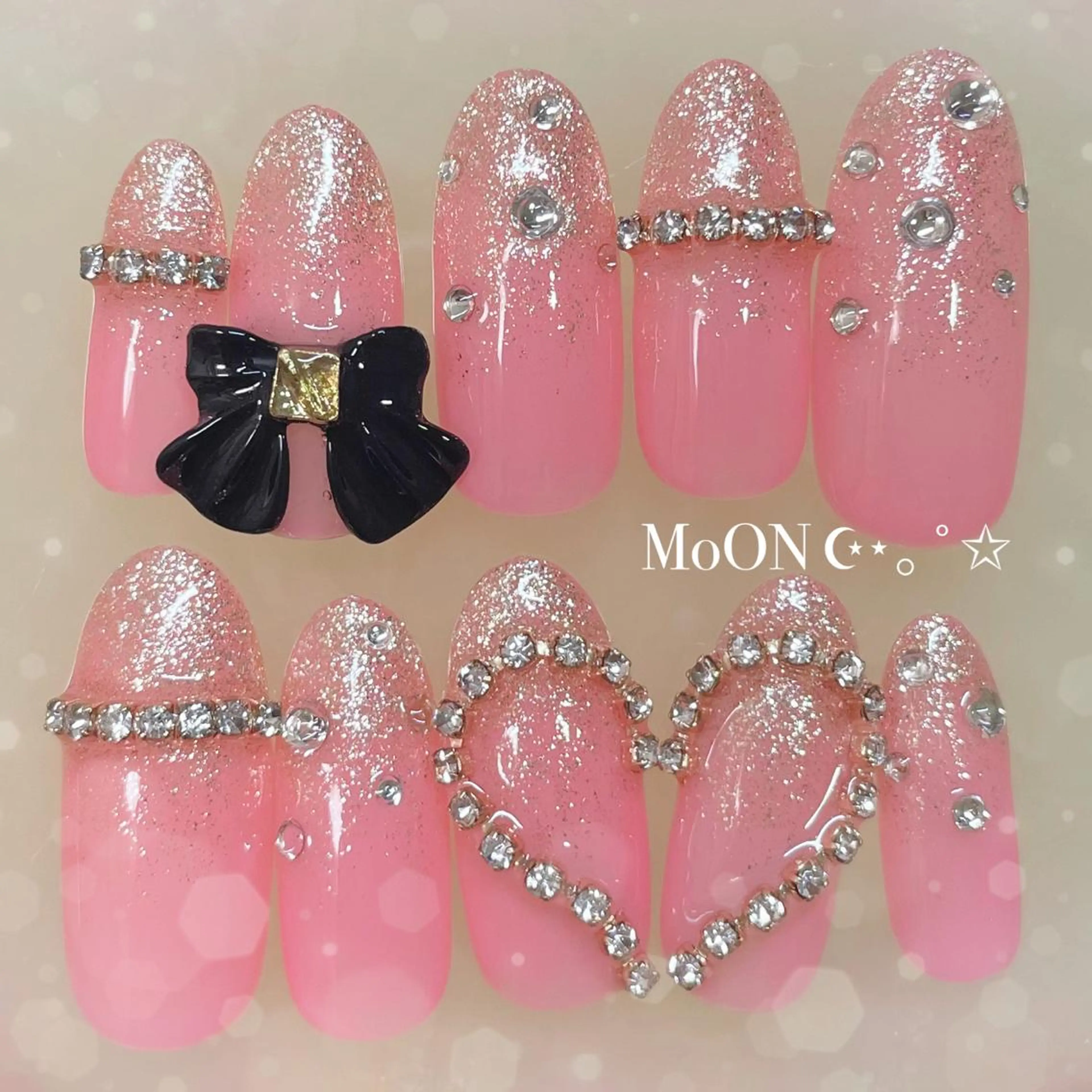 ネイル リボン ハンドネイル ハンドケア MoON...❤︎ MeGuのネイルデザイン