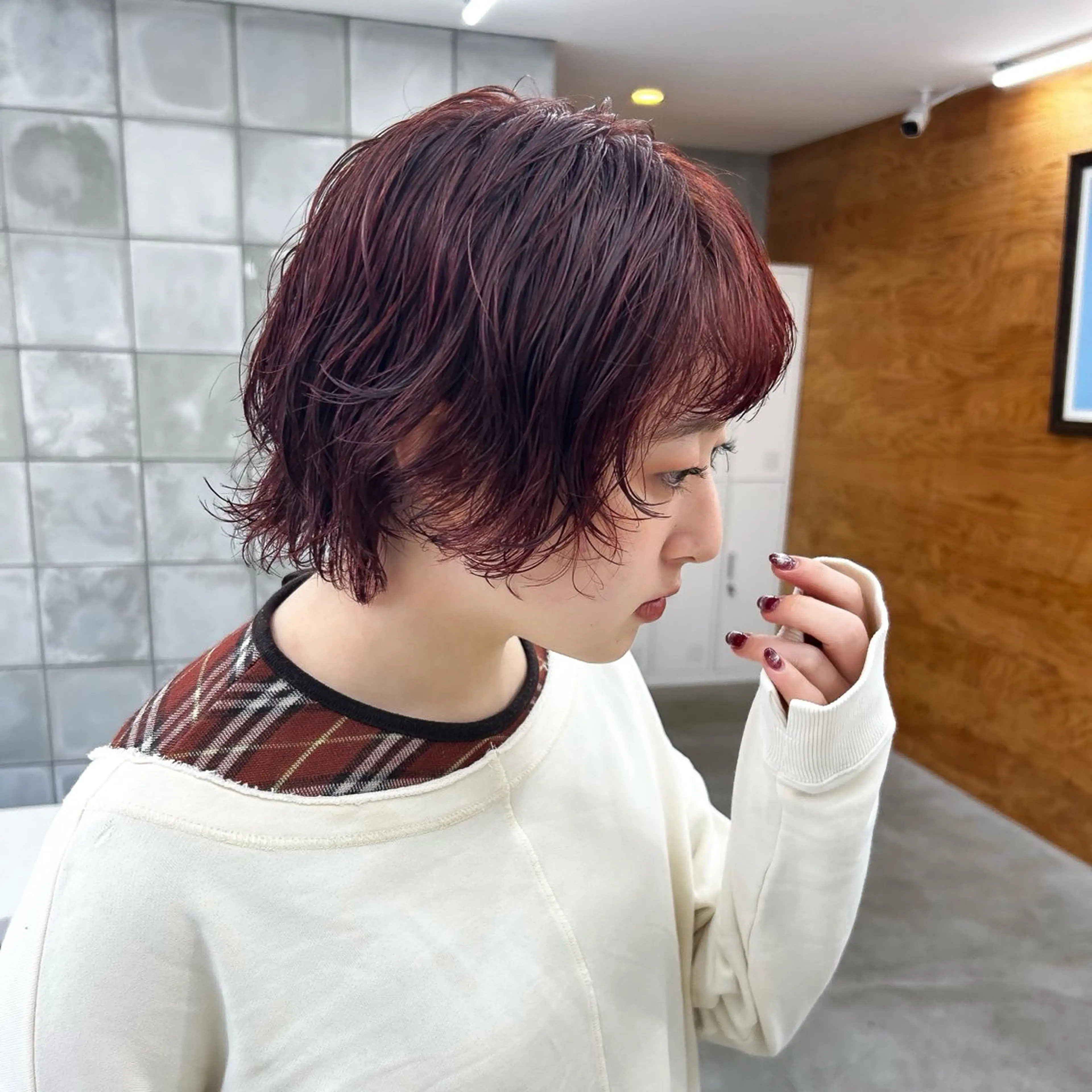 ショート カラー カット　パーマ ／シオンのヘアスタイル