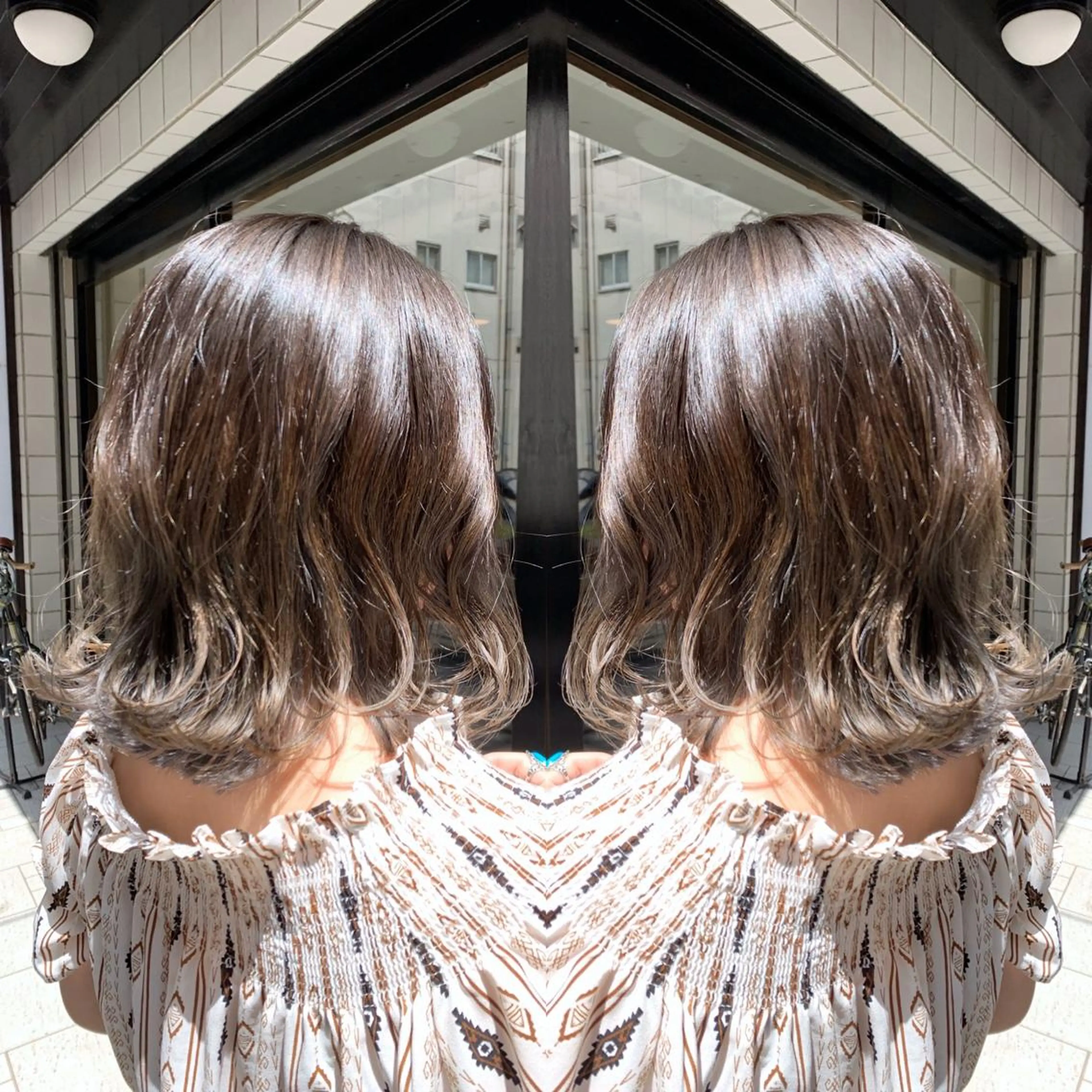 ミディアム カラー ヘアカラー トリートメント ハイライトが 得意なニキです😊のヘアスタイル