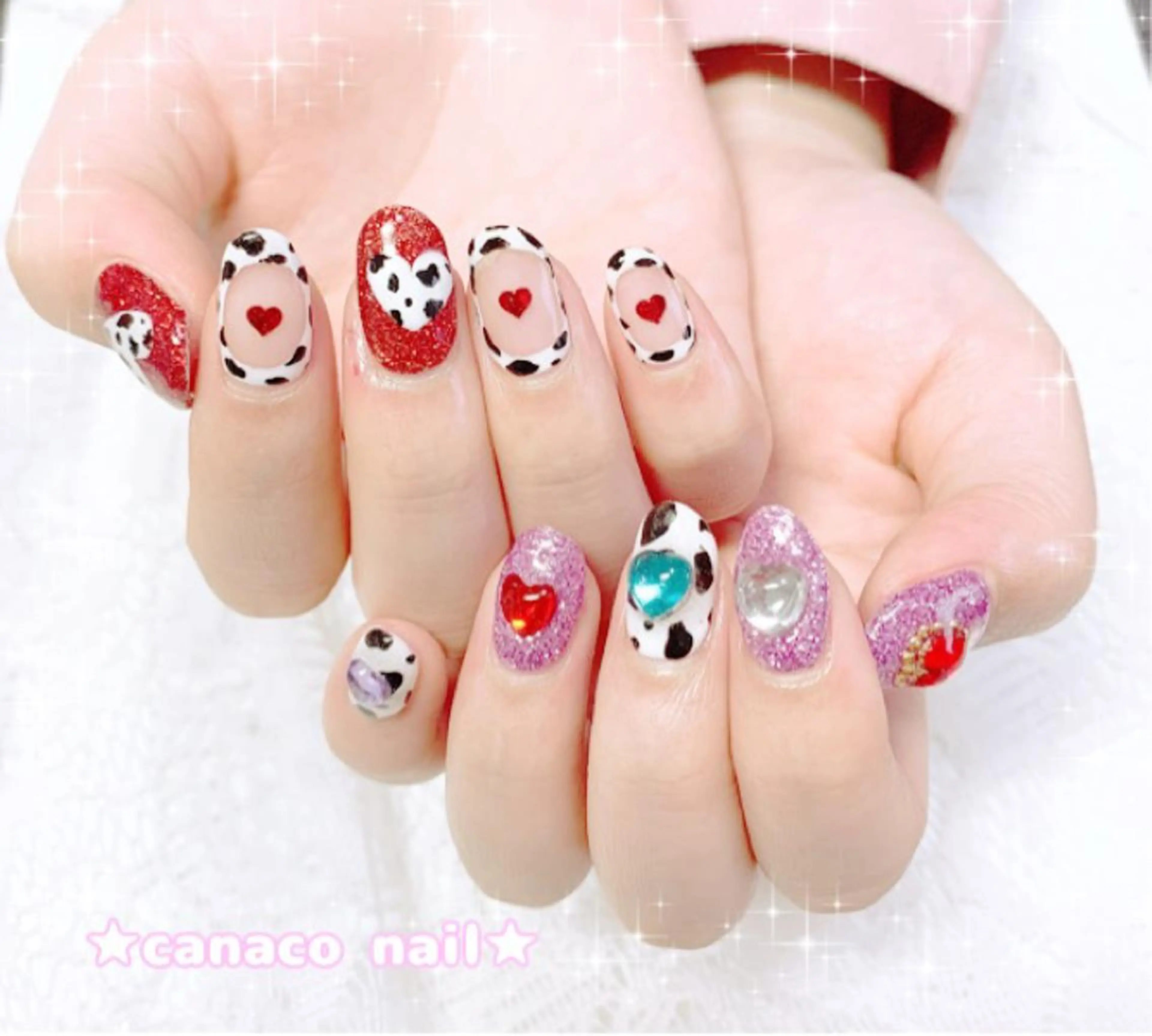 ネイル ハート ハンドネイル ハンドケア Felice所属・ベテランネイル cnc  nailのネイルデザイン