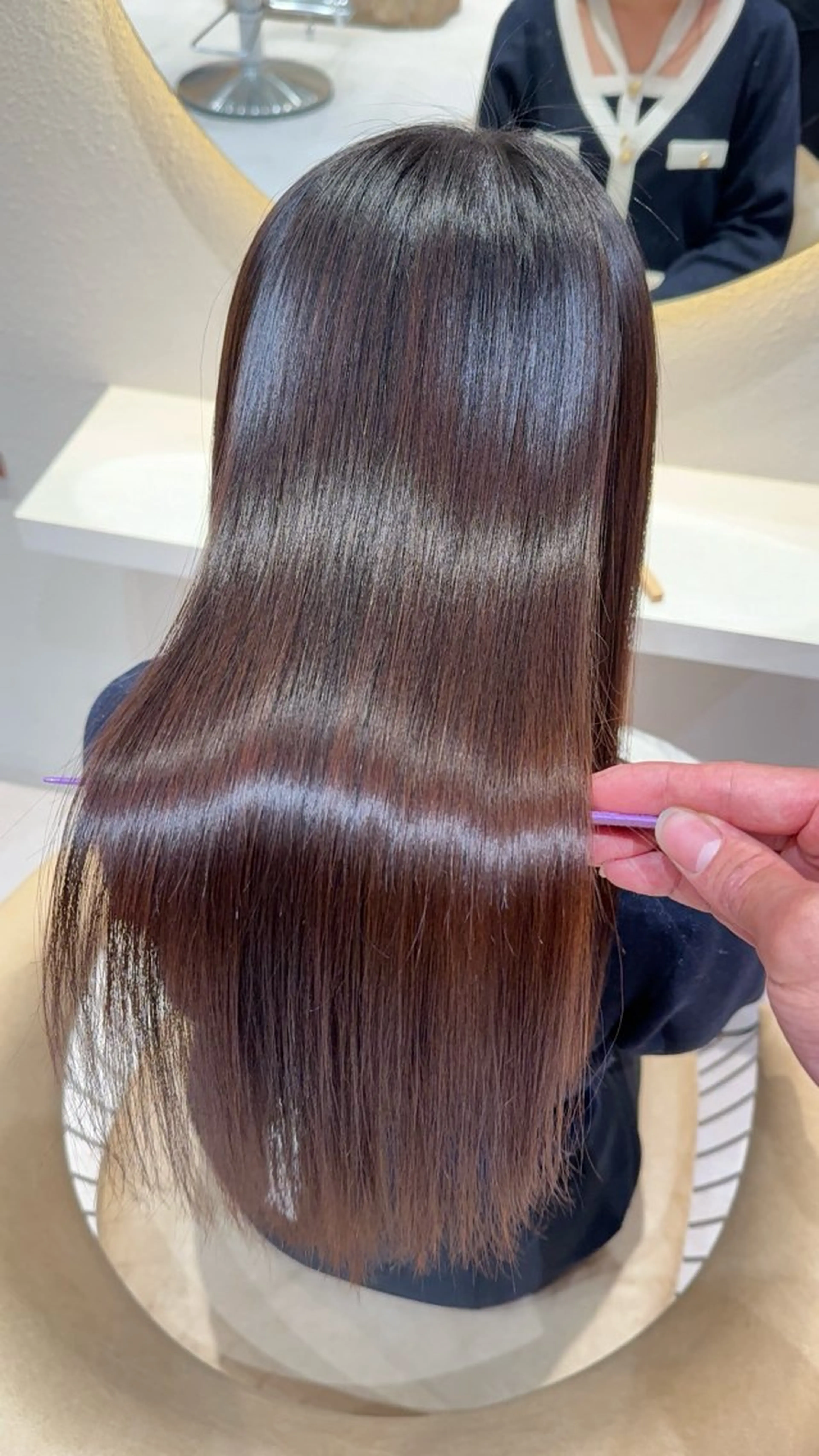 ロング カラー カット ヘアカラー 縮毛矯正 レイヤー❣️縮毛矯正 川村利幸のヘアスタイル