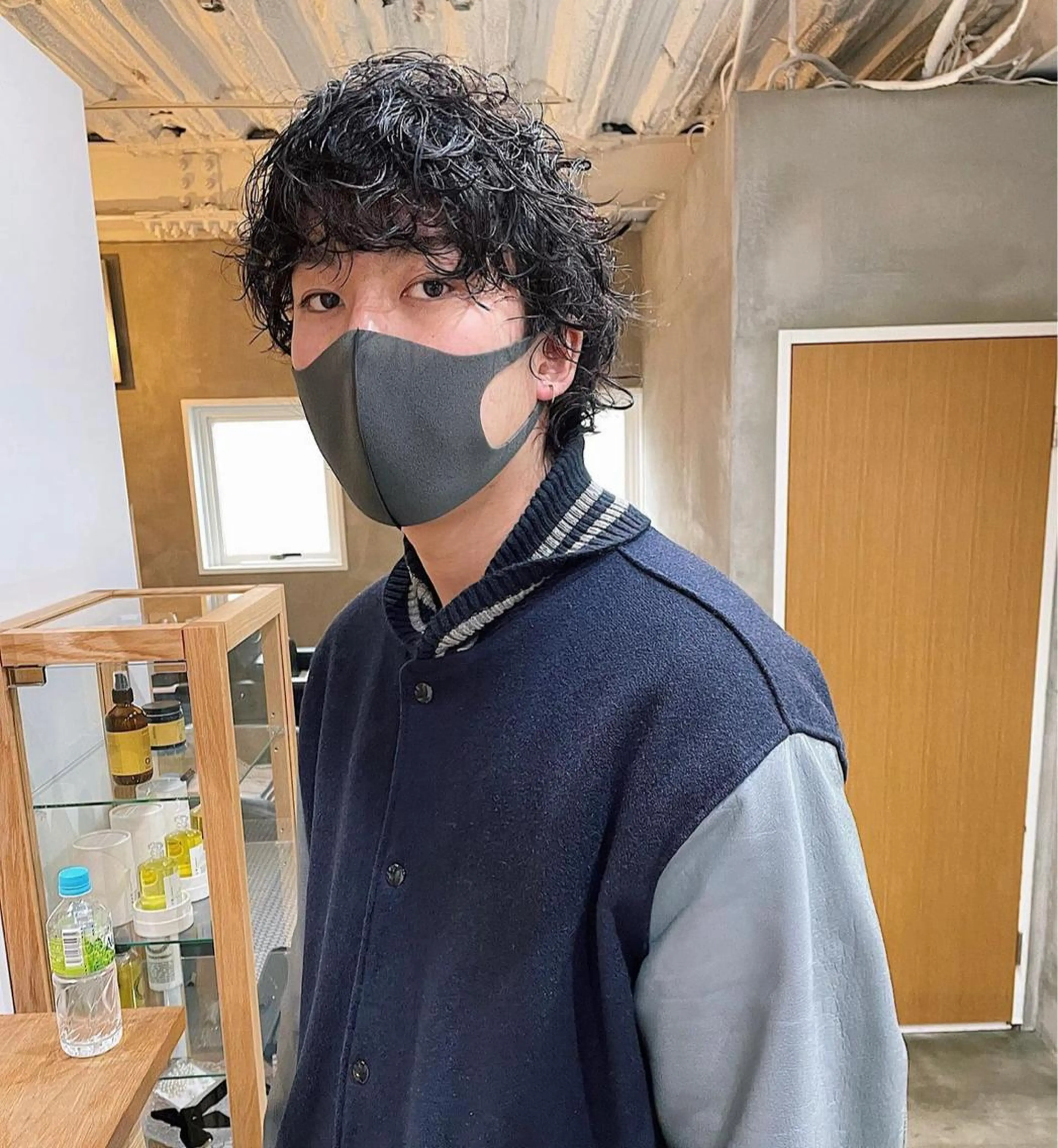 ミディアム メンズ ミディアムパーマ メンズパーマ メンズウルフカット ウルフカット 渋谷/原宿/メンズ/ コヤマトモヤのヘアスタイル