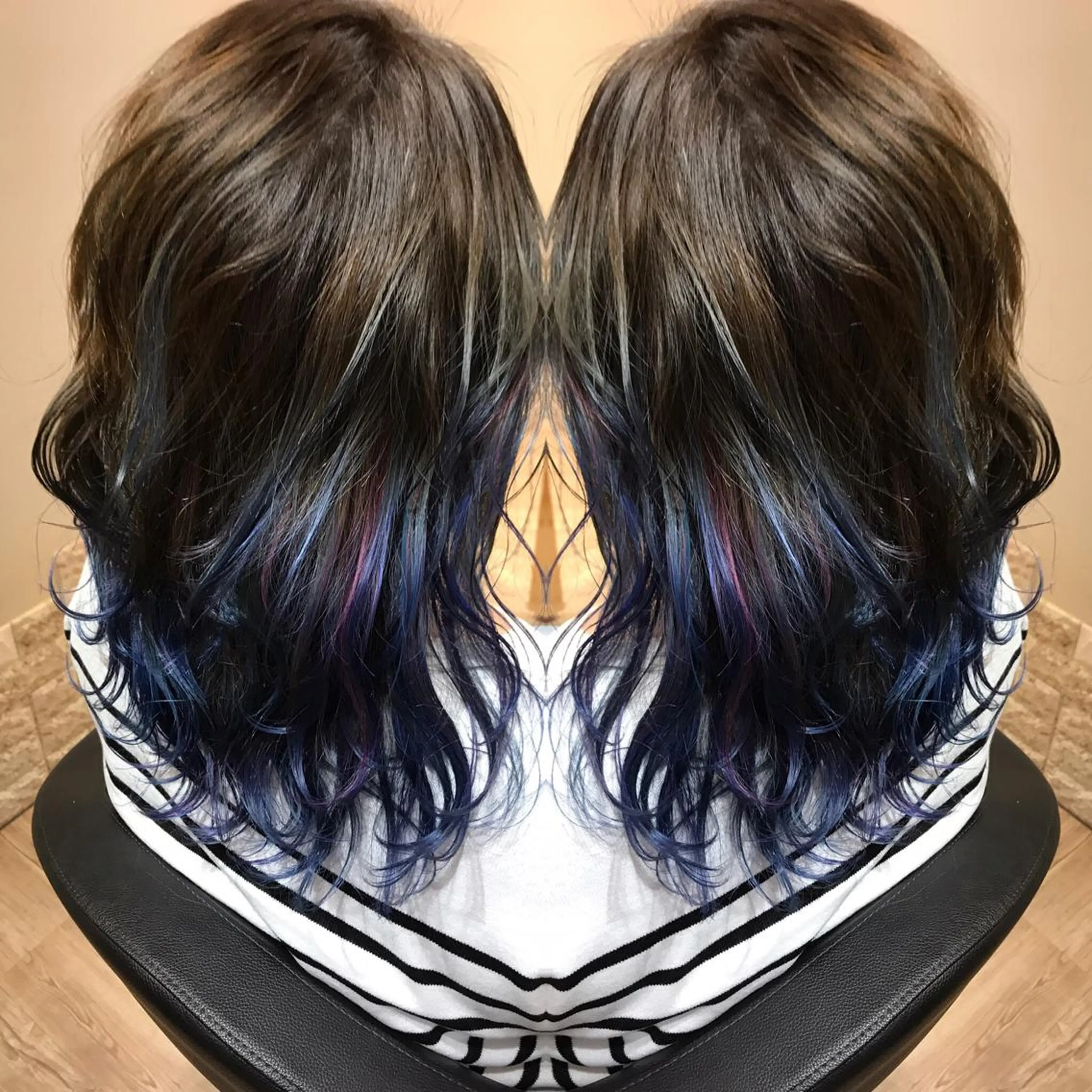 セミロング カラー グラデーションカラー 大久保 隆蔵のヘアスタイル