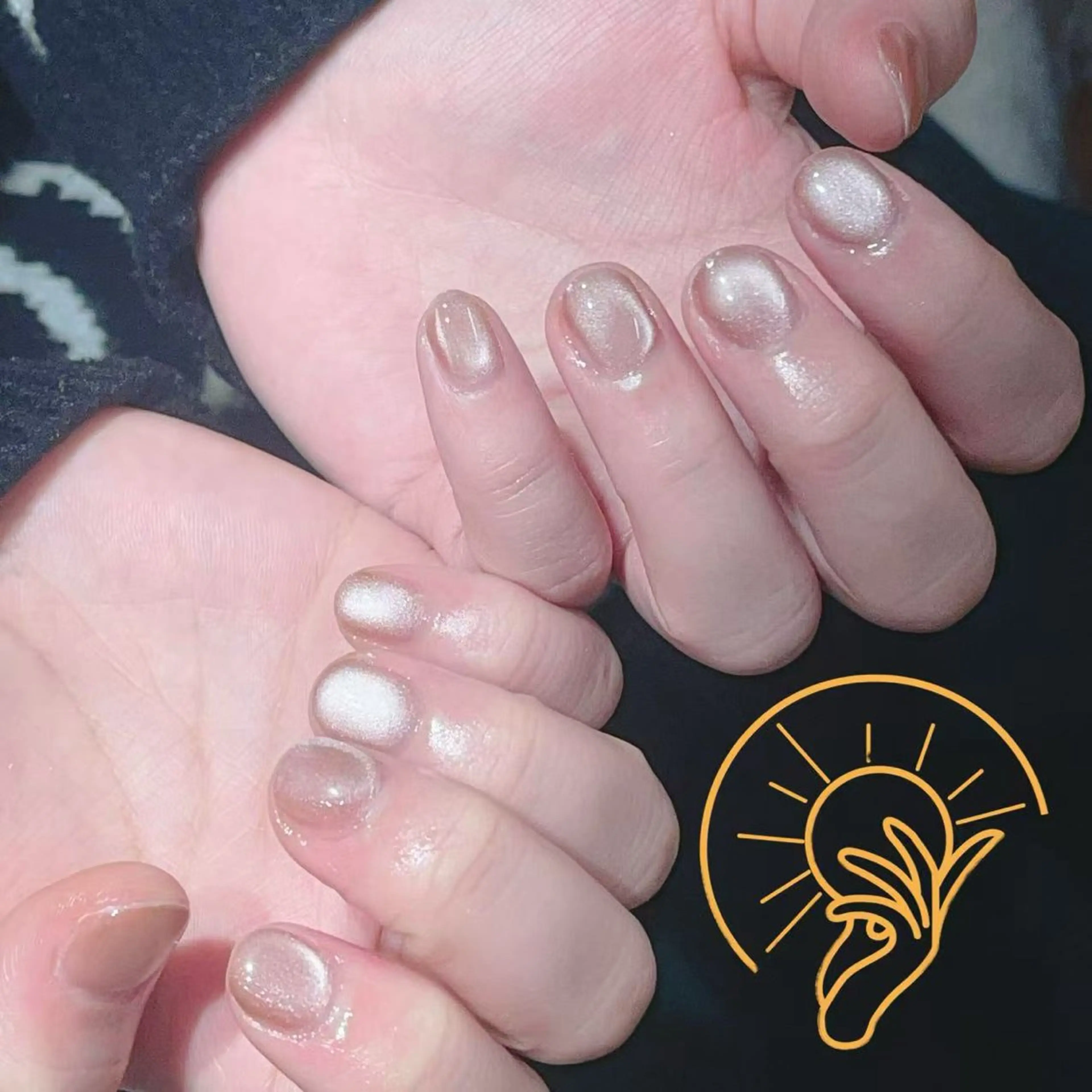 ネイル 長さ出し フレンチネイル 韓国ネイル マグネットネイル マグネットフレンチ sun nail池袋 モデル募集のネイルデザイン