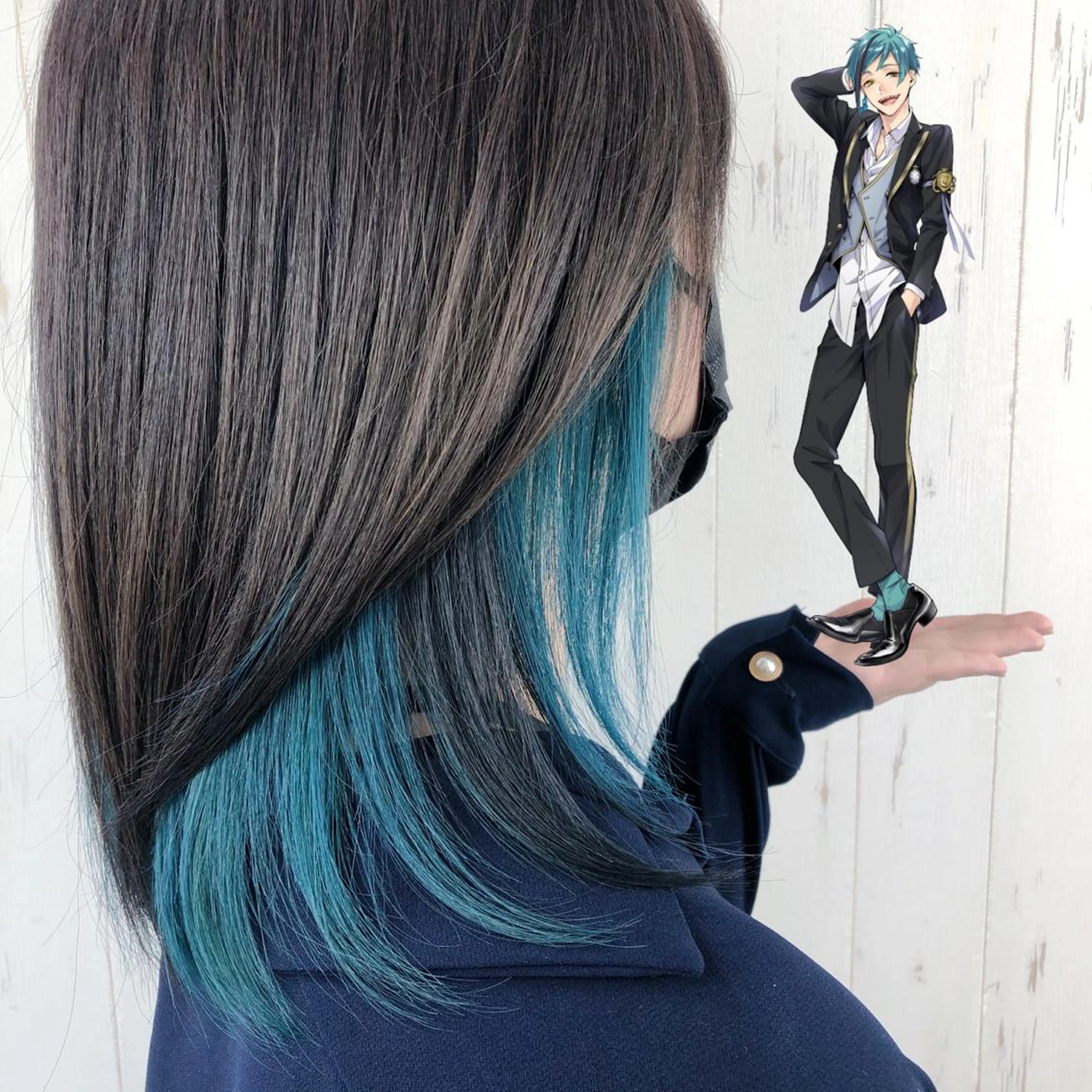 ミディアム カラー ヘアアレンジ イヤリングカラー インナーカラー ウルフカット 渋谷の人のヘアスタイル