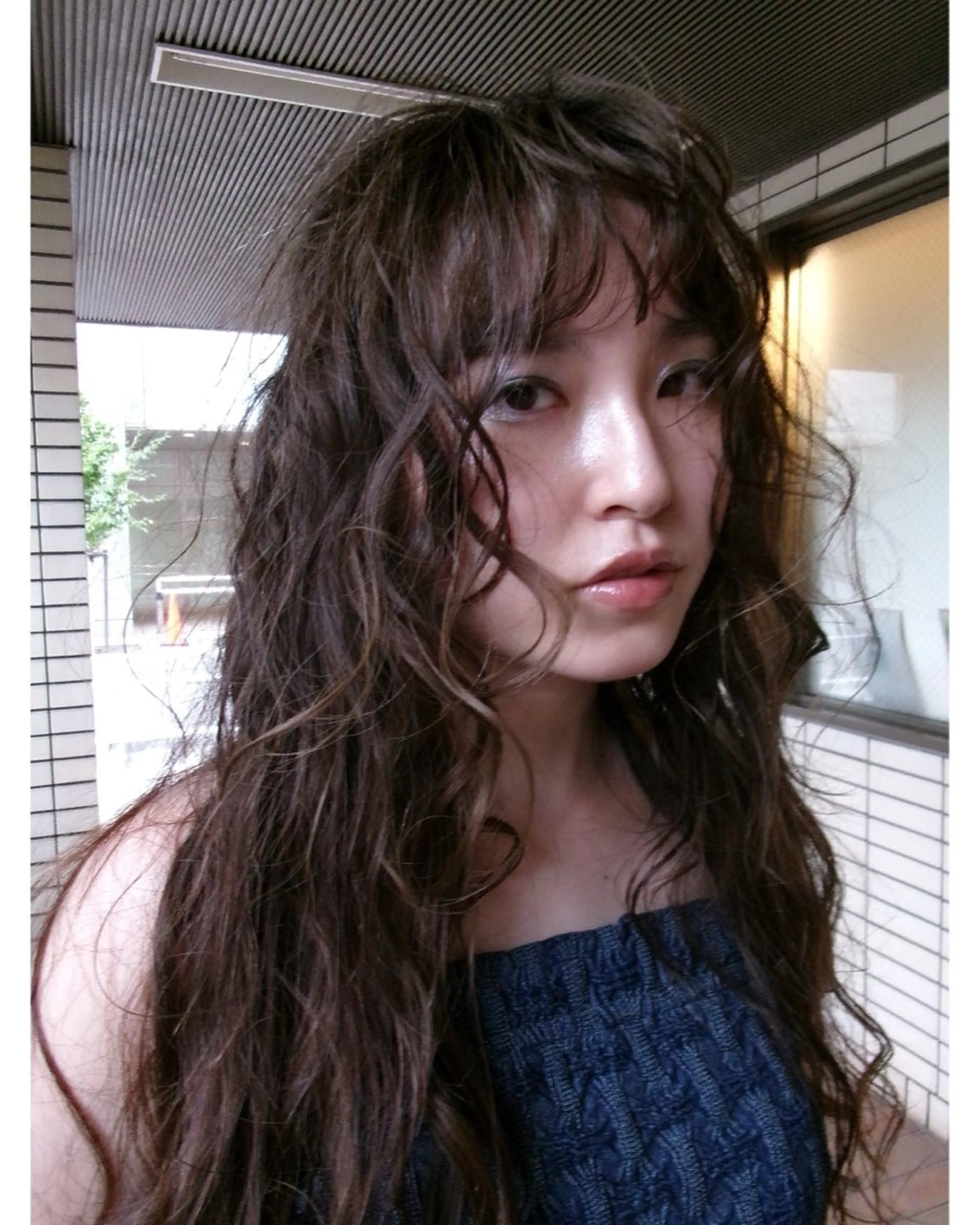 セミロング パーマ デザインカット/ パーマ/nanaのヘアスタイル