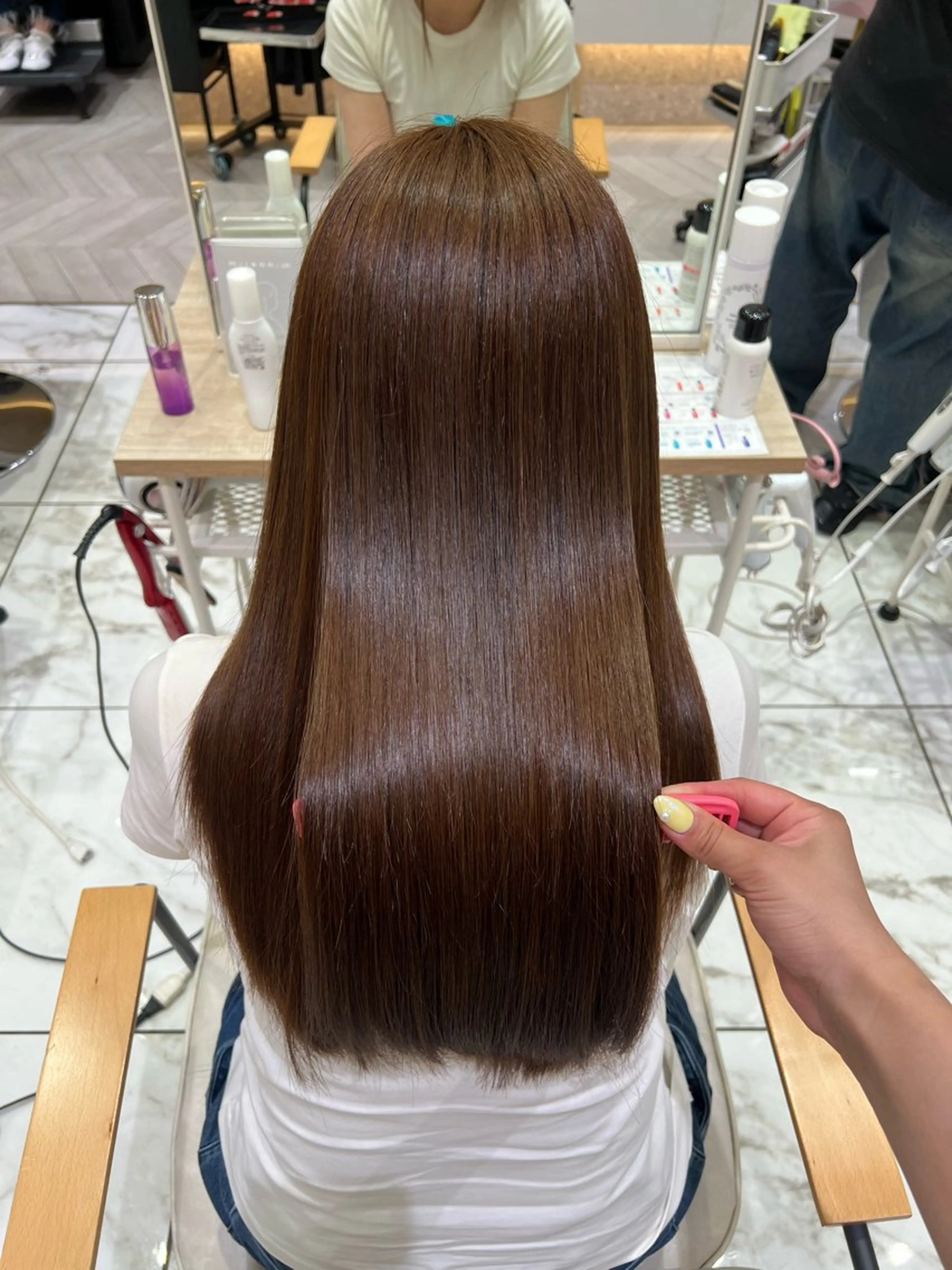 ロング カット 縮毛矯正 酸性ストレート人気 No,1/カスミ🩰のヘアスタイル