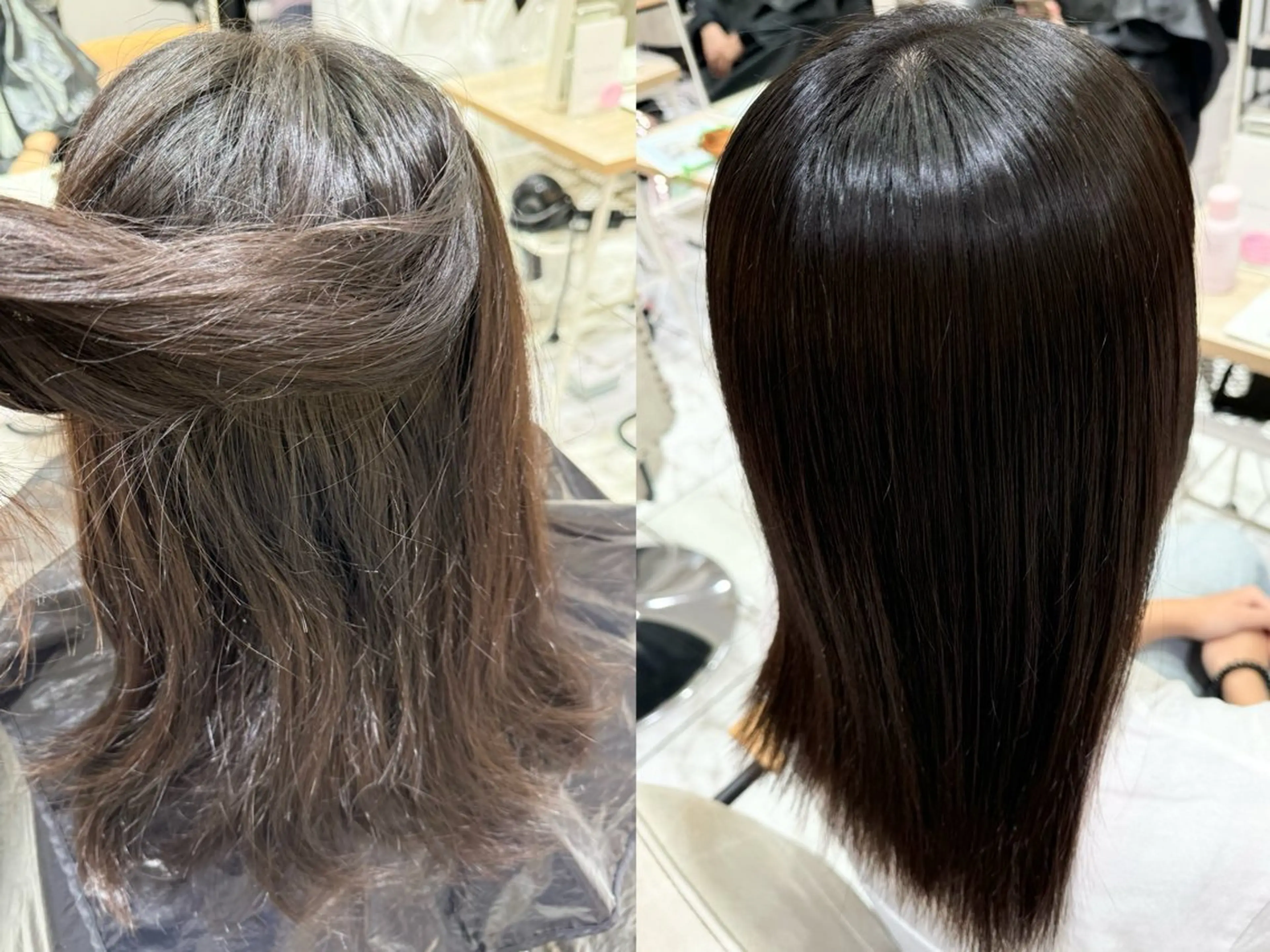 セミロング パーマ 酸性ストレート ストレートパーマ 縮毛矯正 学生人気no.1 🦋ナツミのヘアスタイル