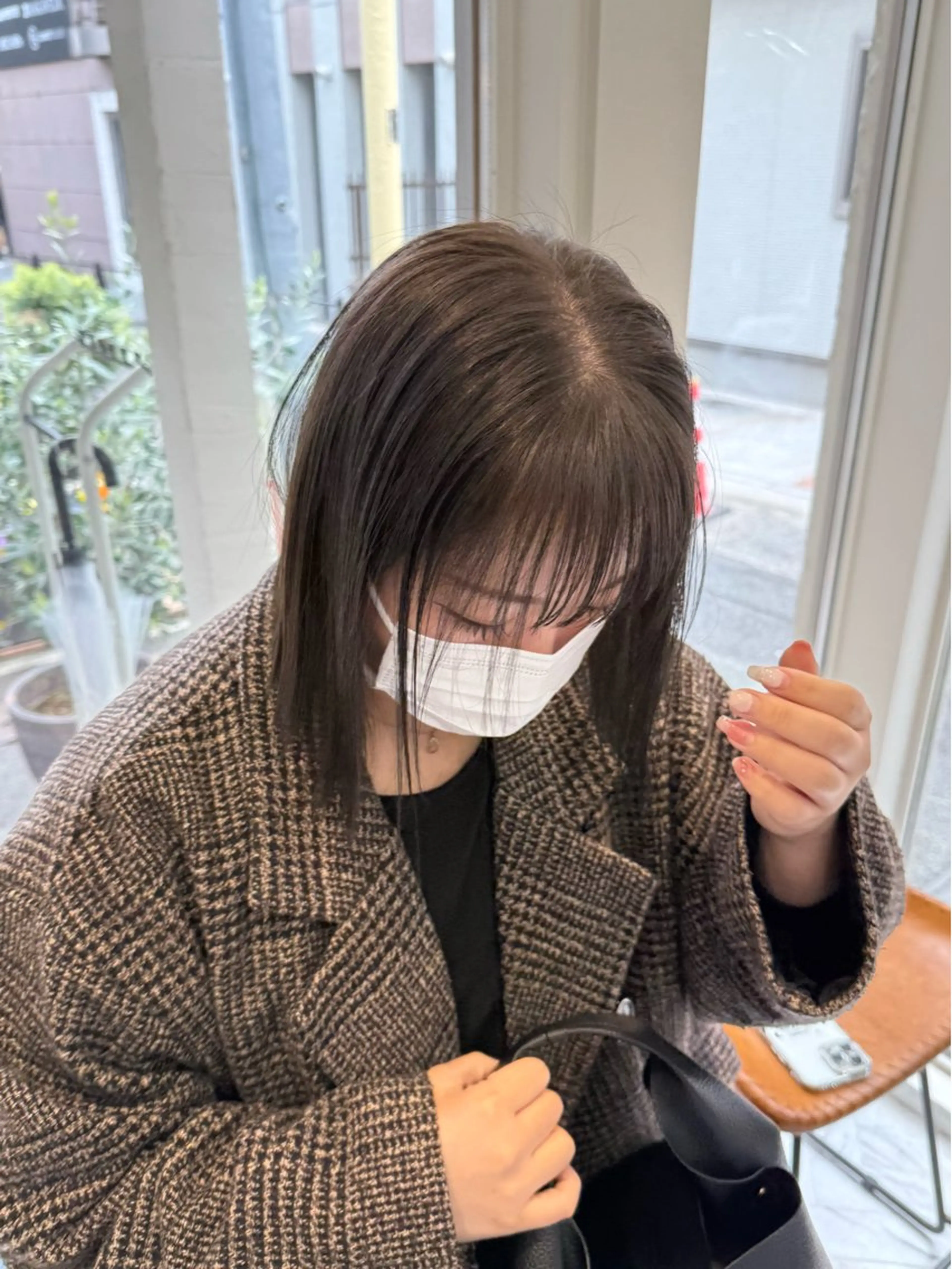 ショート カラー ミルクティー× グレージュMOMOのヘアスタイル