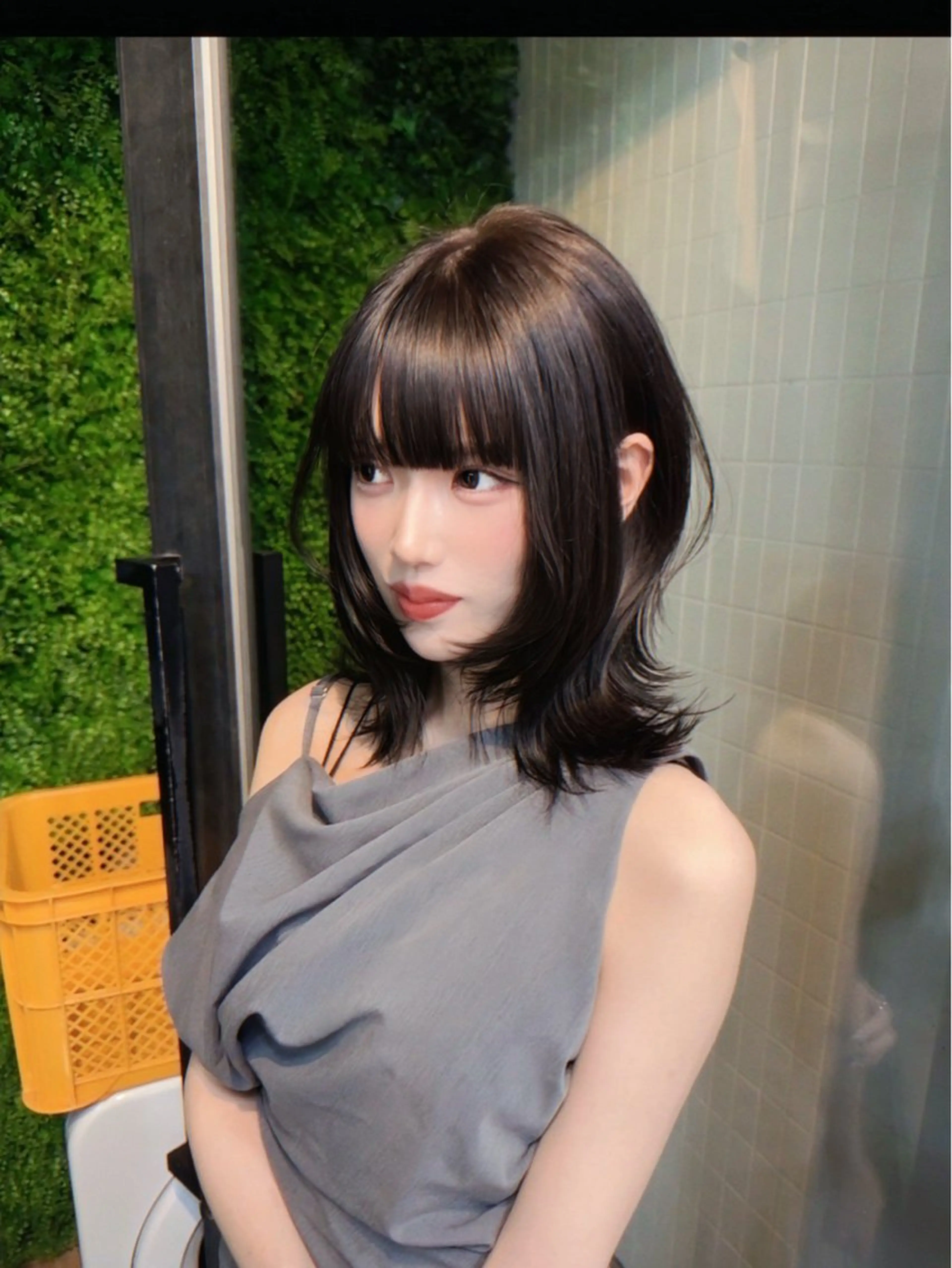 ミディアム カラー カット ヘアカラー トリートメント Pocket仙台 💚モエリのヘアスタイル