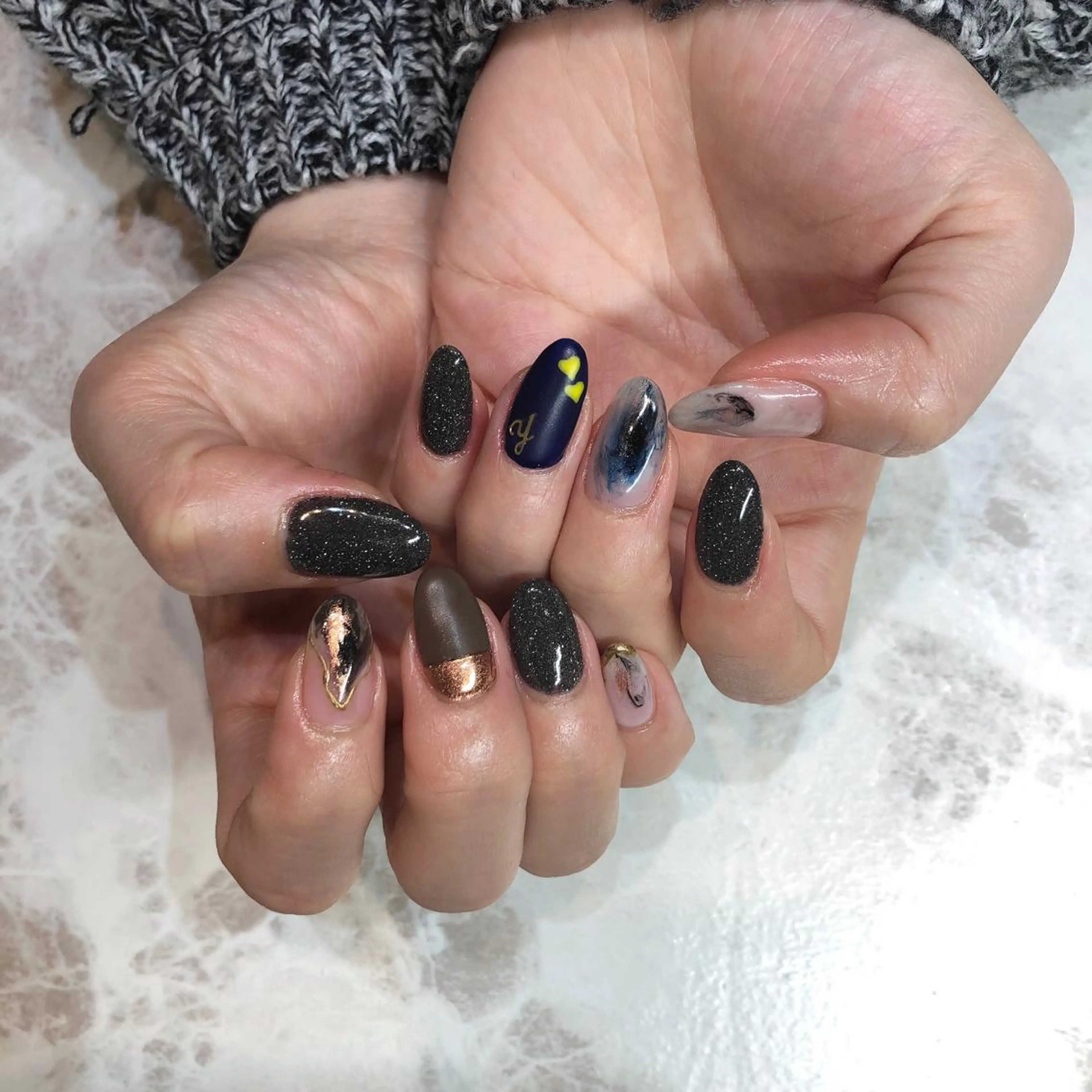 ネイル ジェルネイル 韓国ネイル ラメ(グリッター) マットネイル ミラーネイル You kyehwaのネイルデザイン