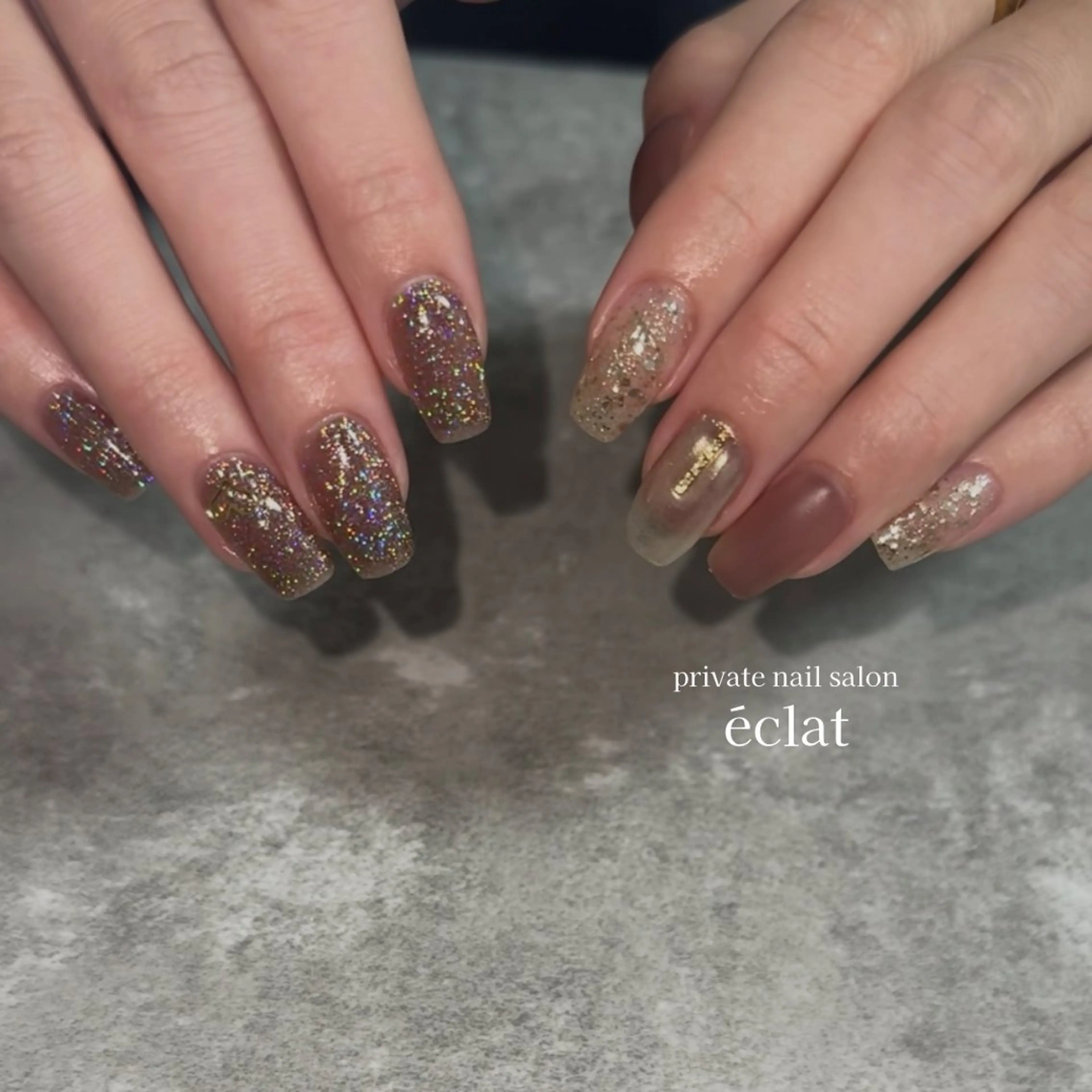 ネイル フラッシュネイル ニュアンスネイル nailsalon éclatのネイルデザイン