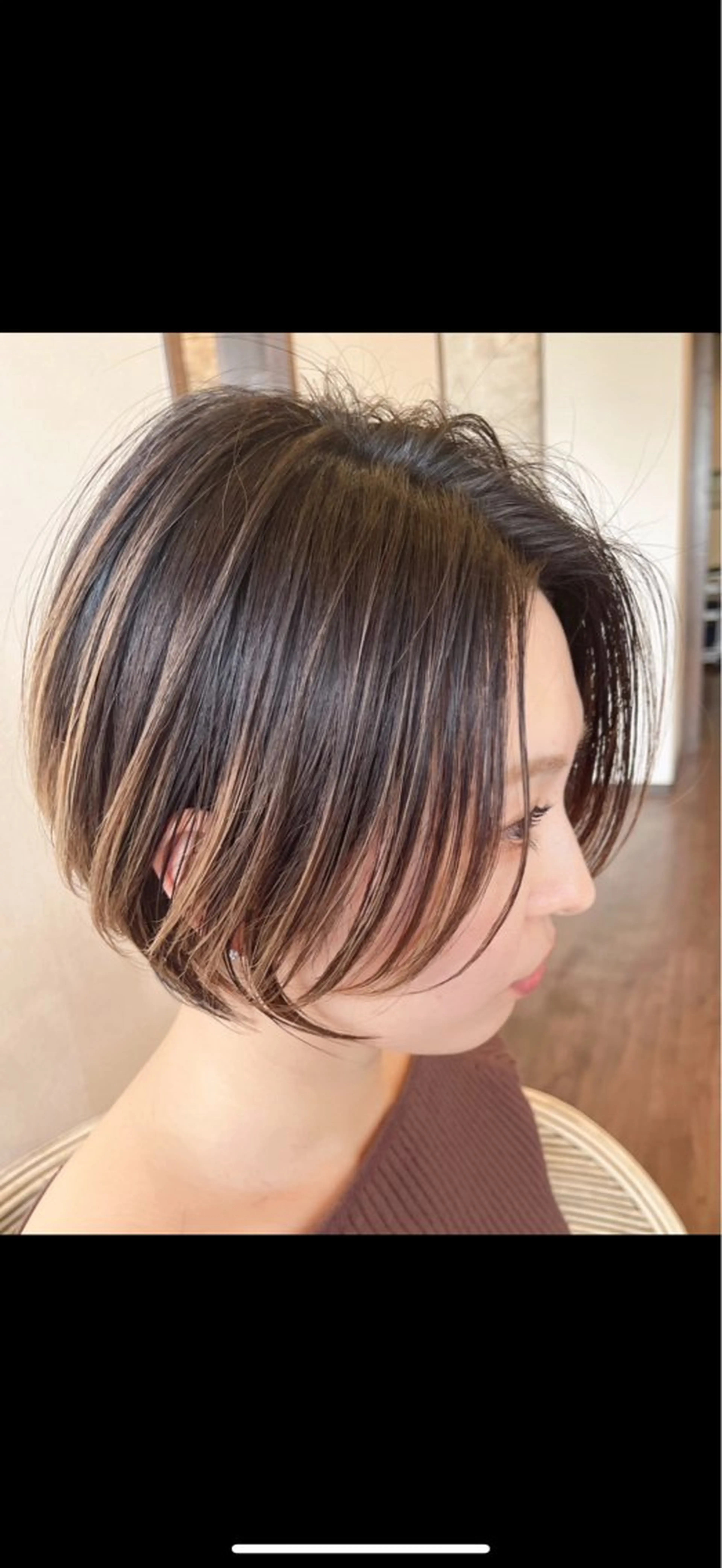 ショート カラー ハイライトカラー ハイライト ショートヘア ヘアカラー エイト半田所属・大松 菜々実のヘアスタイル