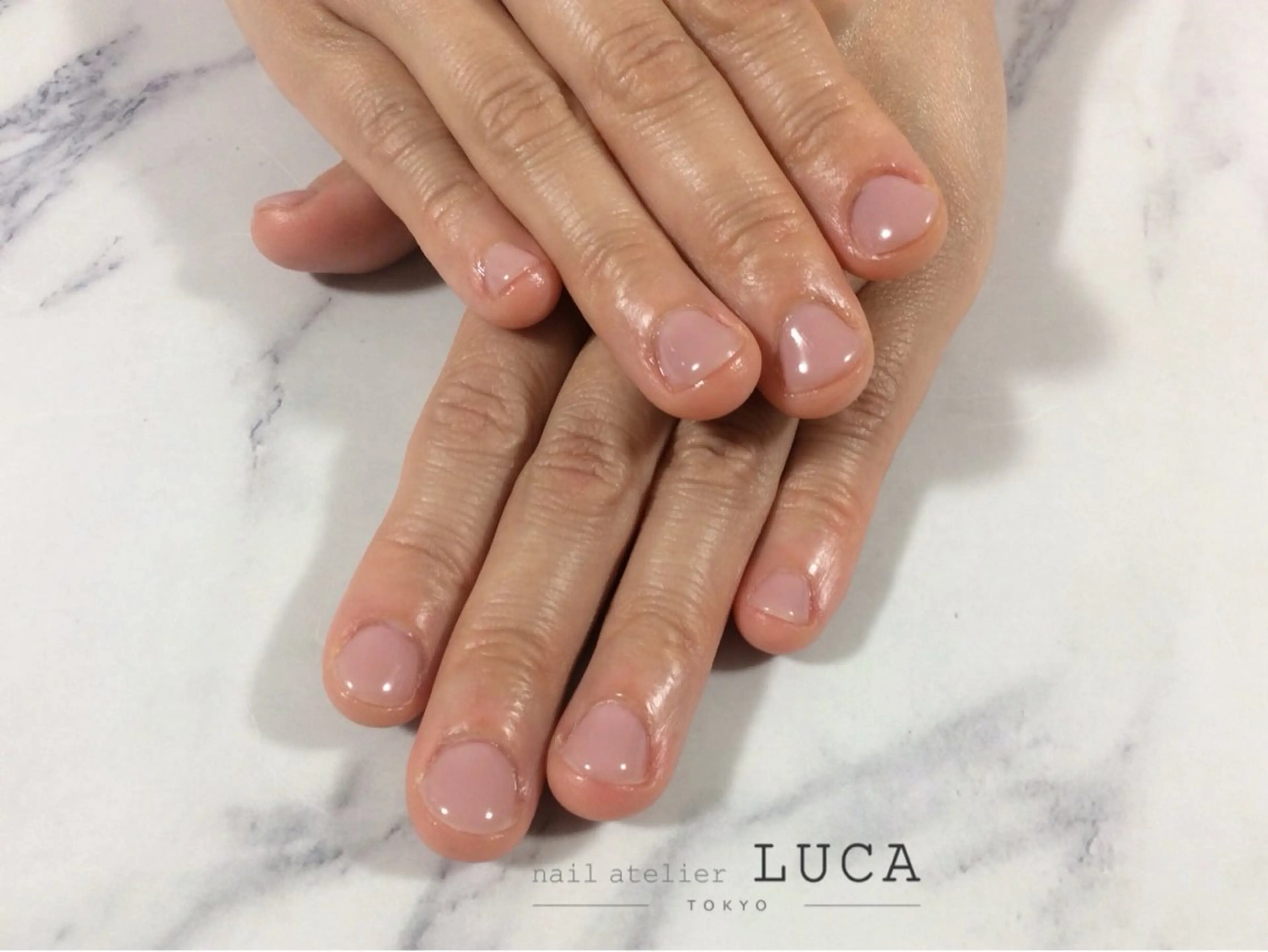 ネイル ワンカラーネイル ピンク ピンクベージュ ネイルアトリエルカ 米原のネイルデザイン