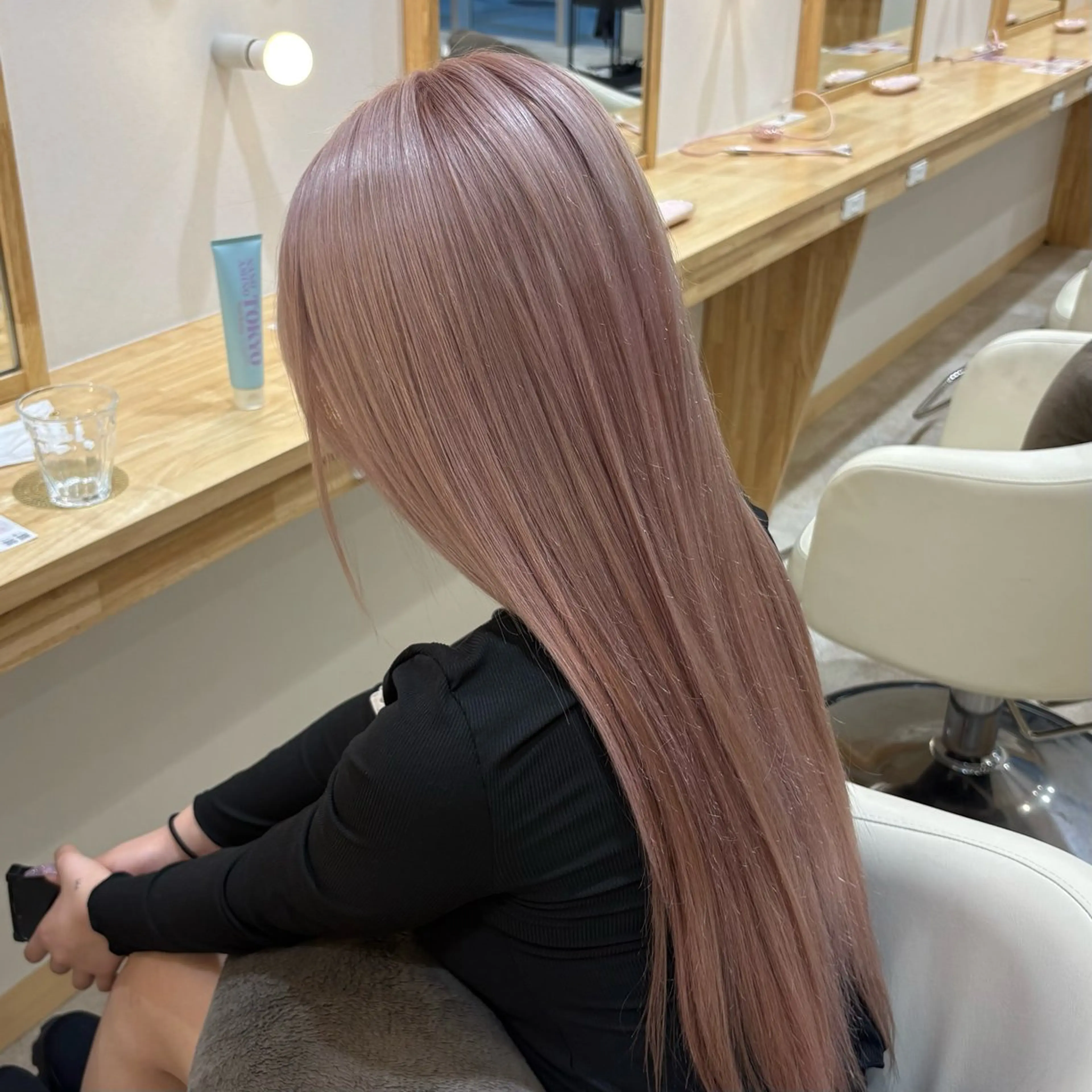 ロング カラー ベージュカラー ピンクカラー ピンクベージュ 顔まわり/透け感 カラー/青栁優🔆のヘアスタイル