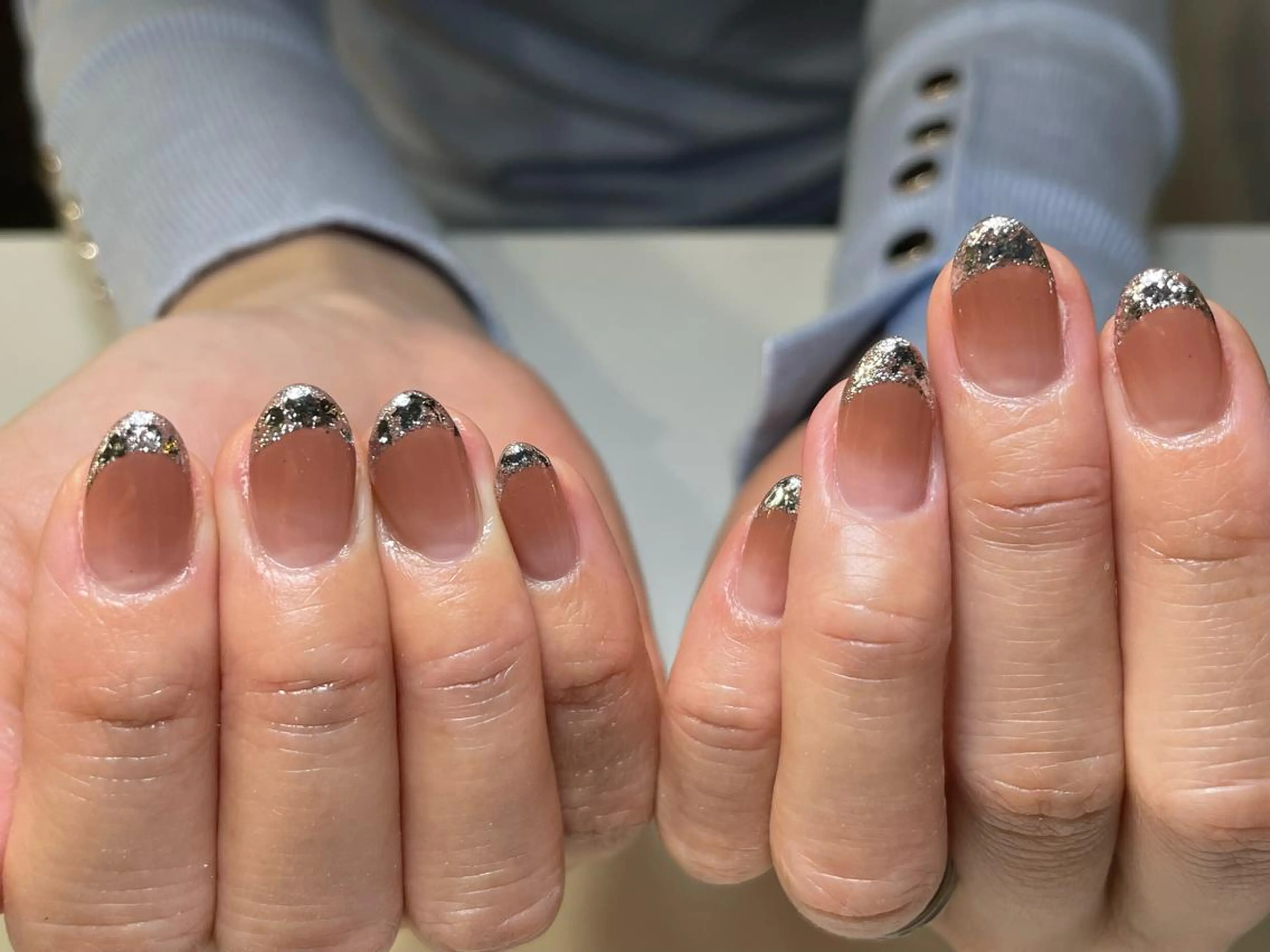 ネイル フレンチネイル ガラスフレンチ グラデーション Nail salon Three R所属・ネイルサロン Three   R.のエステ・リラクイメージ