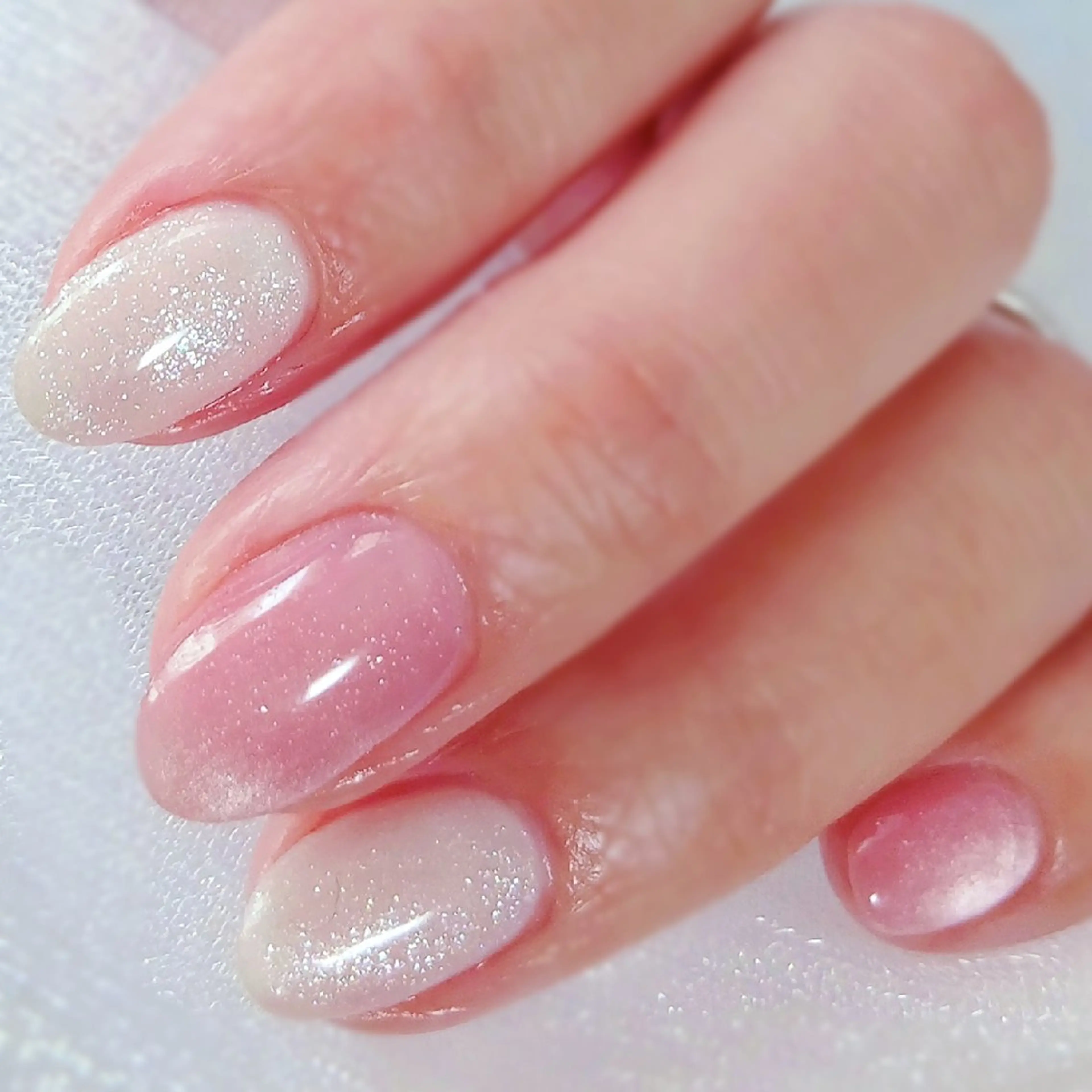 ネイル ラメ(グリッター) ワンカラーネイル ピンク ハンドネイル ネイルサロン桜所属・伊藤 宏美のネイルデザイン