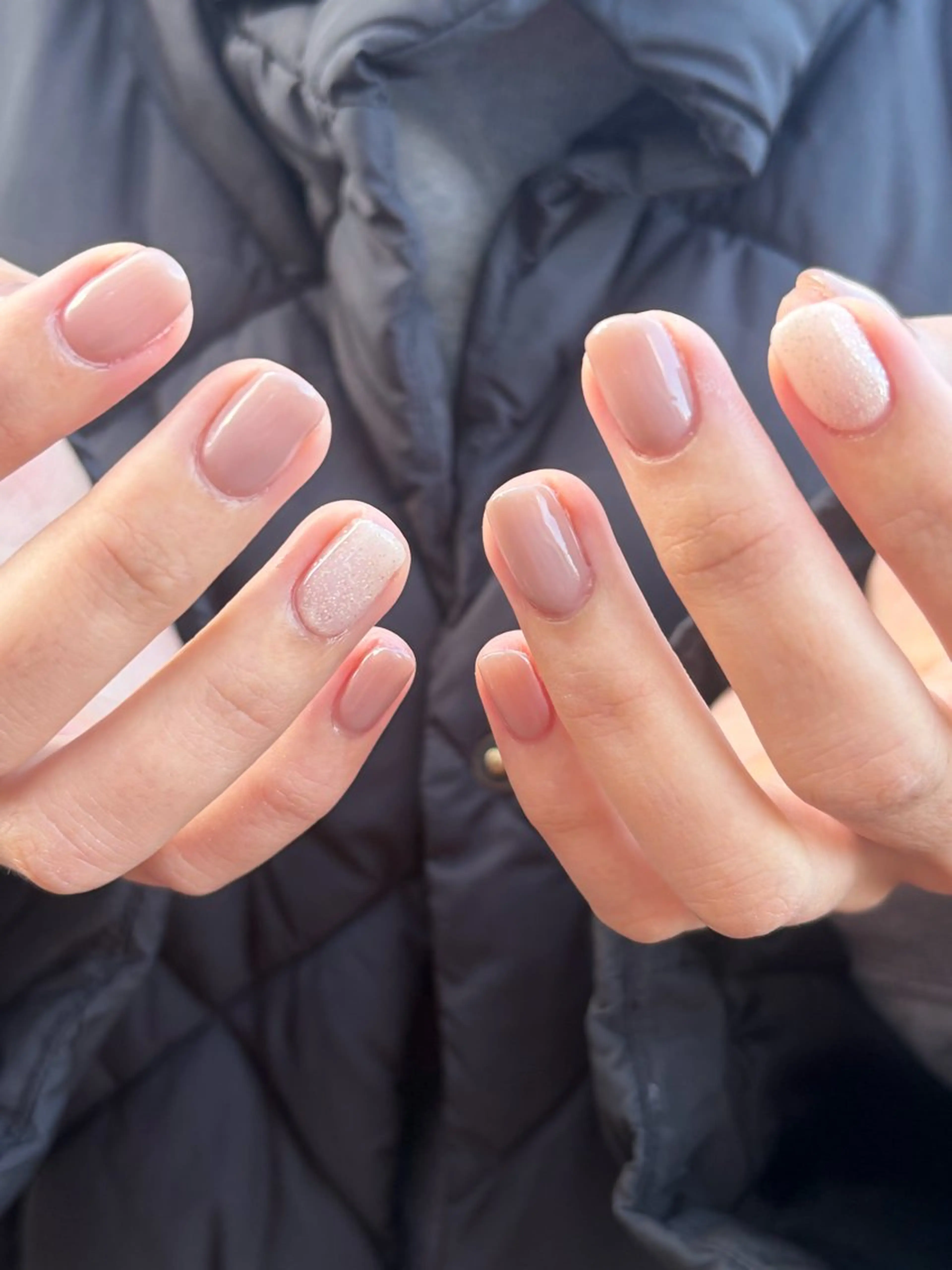 ネイル ラメ(グリッター) ピンク シンプルネイル ハンドネイル 【Ranan】 Narumiのネイルデザイン