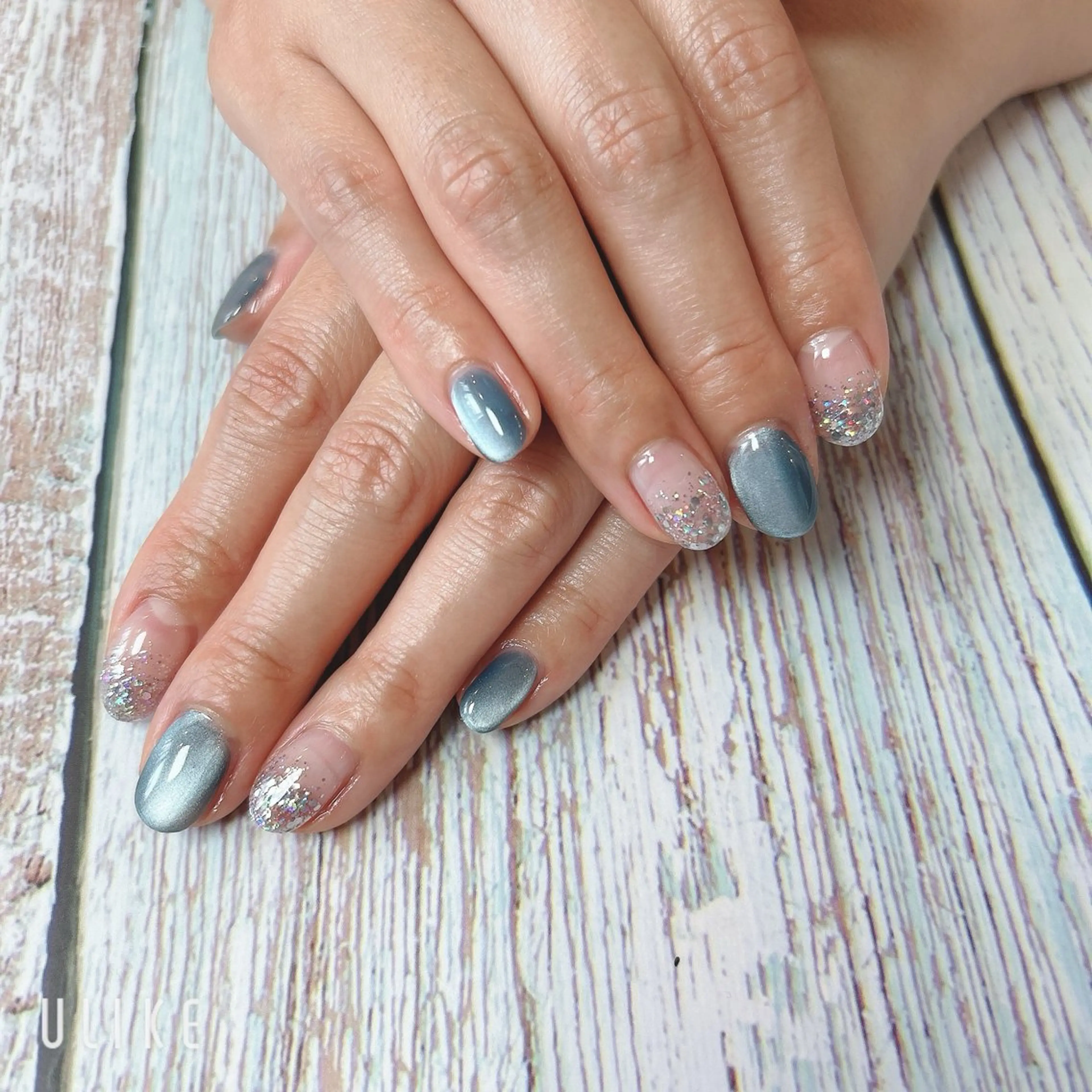 ネイル ラメ(グリッター) ラメグラデーション マグネットネイル SUZUKI Mのネイルデザイン