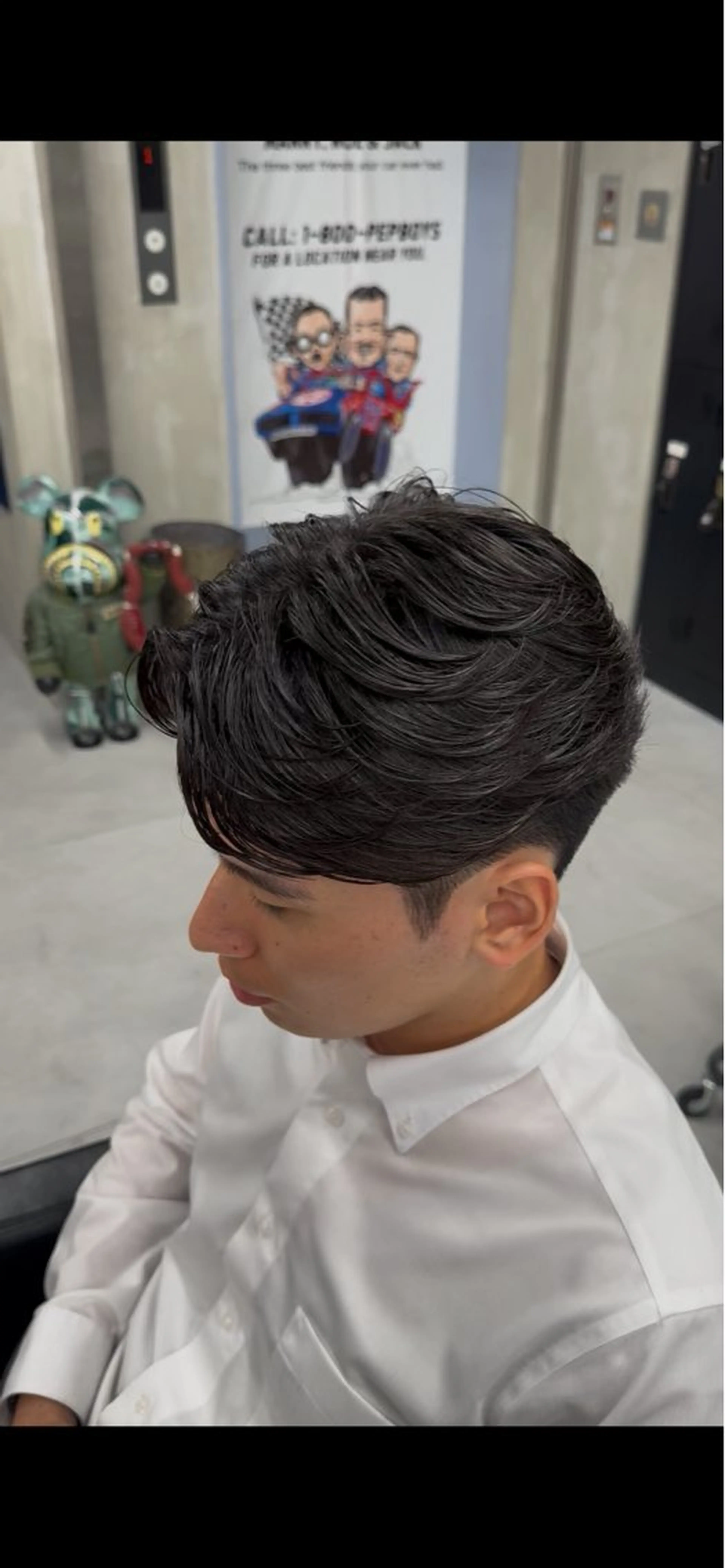 ショート パーマ メンズ フェザーパーマ メンズパーマ カット パーマ Buzzy 大畠　慎三郎のヘアスタイル