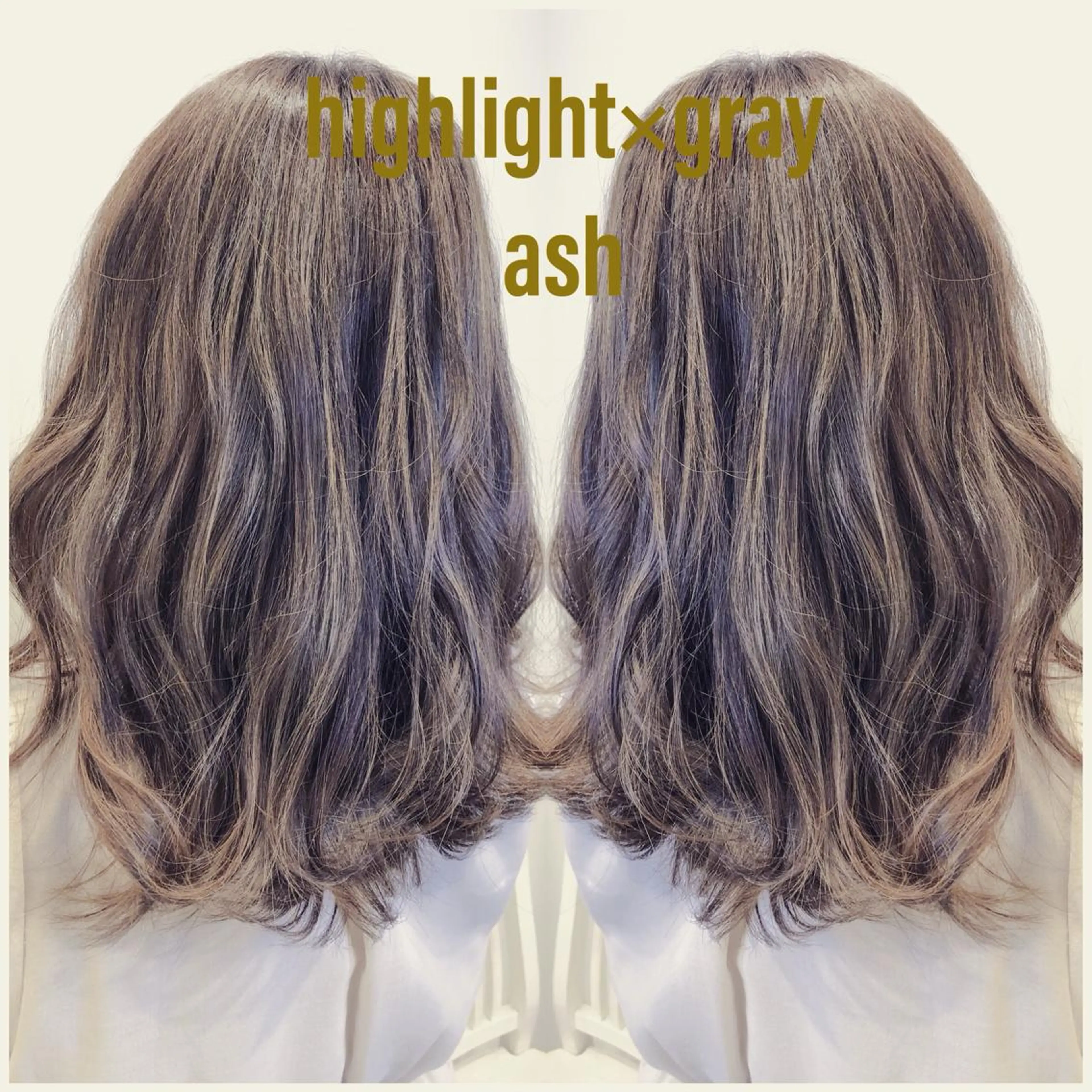 ミディアム カラー ハイライト/ブリーチ バレイヤージュ関佳祐のヘアスタイル