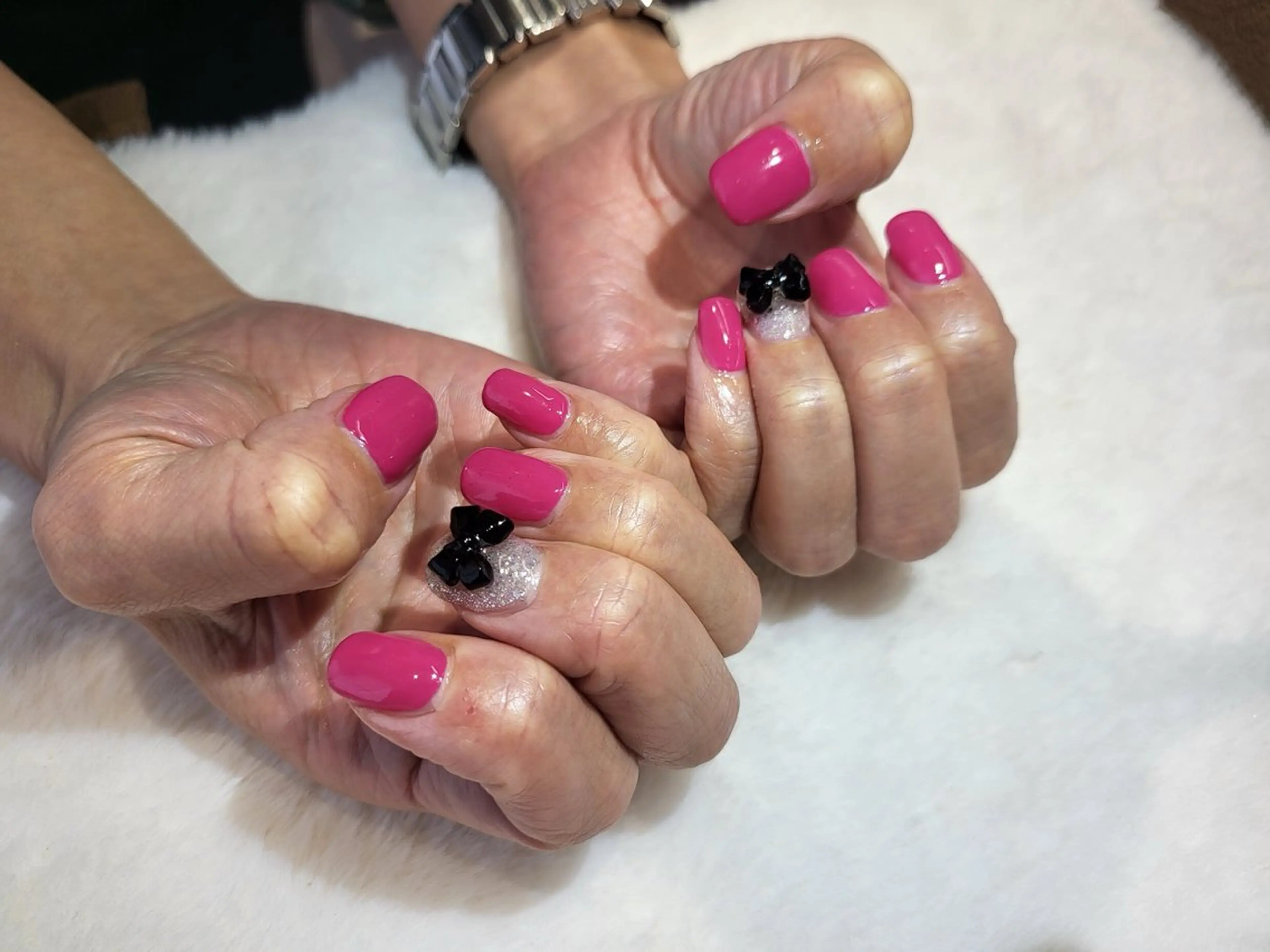 ネイル ピンク リボン 心斎橋Salon Epokkuのネイルデザイン