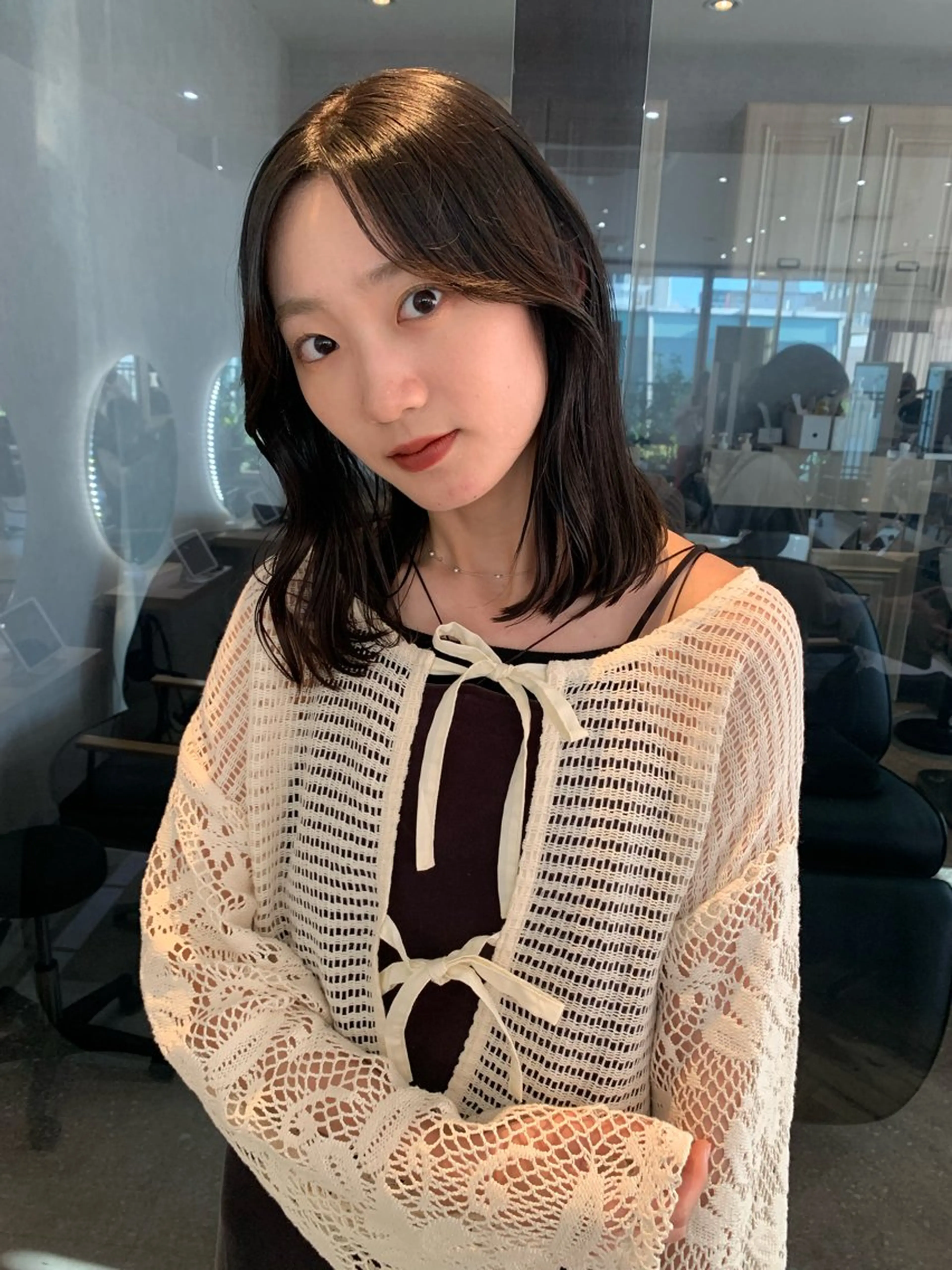 ミディアム カラー 韓国ヘア🇰🇷/ 顔周り/松田光里のヘアスタイル