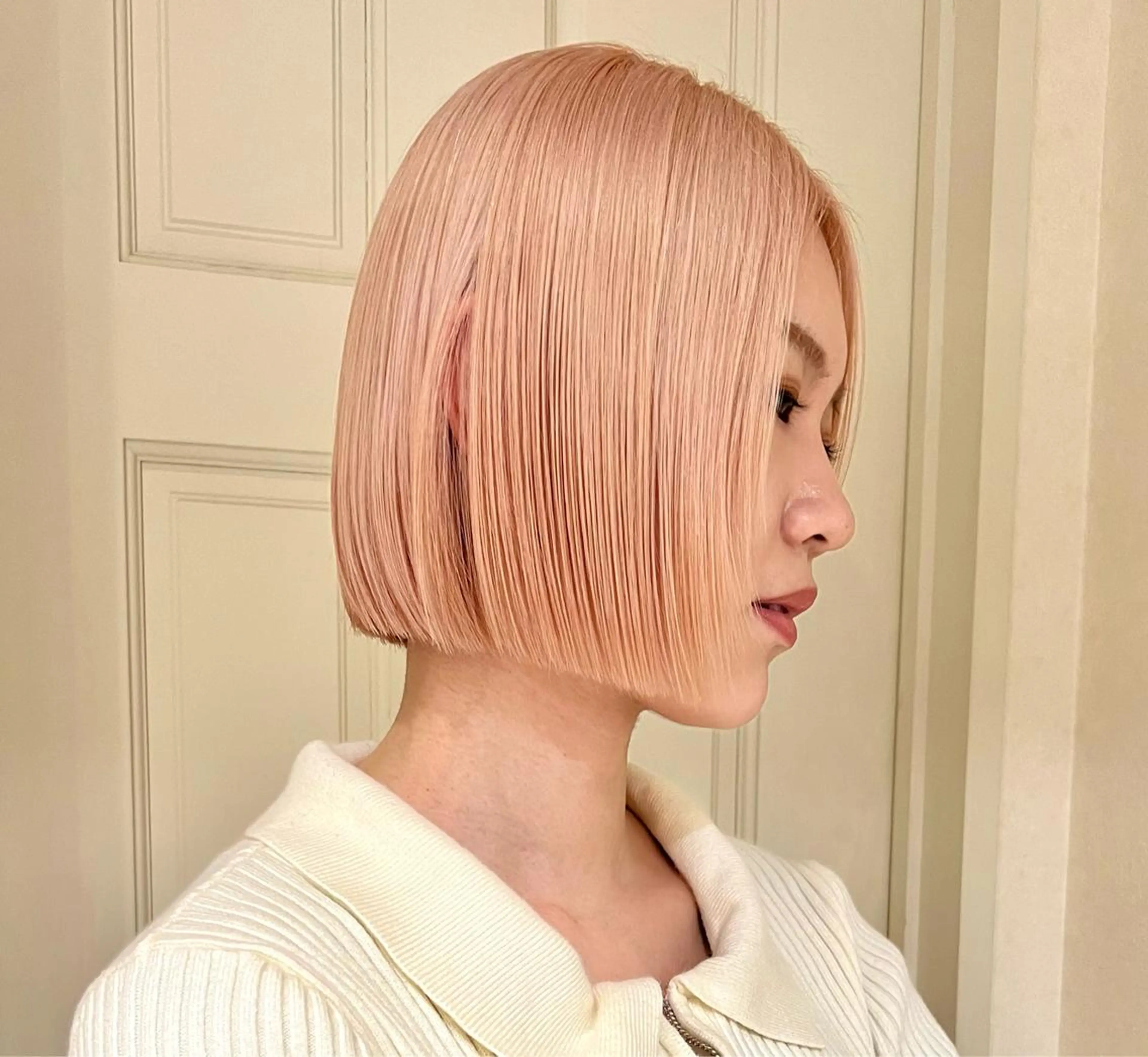 ショート カラー ヘアアレンジ ハイトーンカラー ボブ ヘアカラー トリートメント hotely所属・✨まとまるボブ/ 切りっぱなし/ユキナのヘアスタイル
