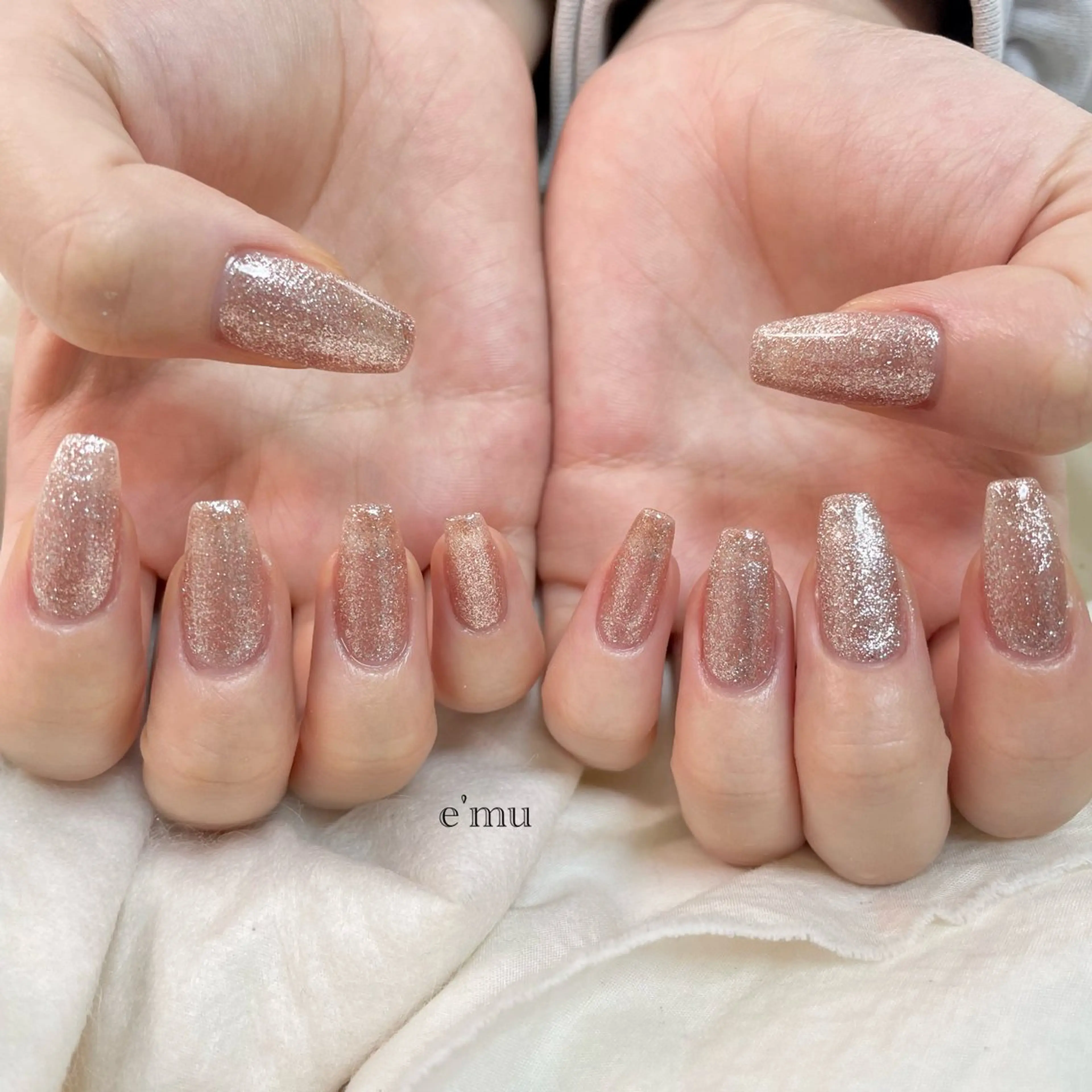 ネイル ラメ(グリッター) ワンカラーネイル ハンドネイル nail salon e'mu💐のネイルデザイン