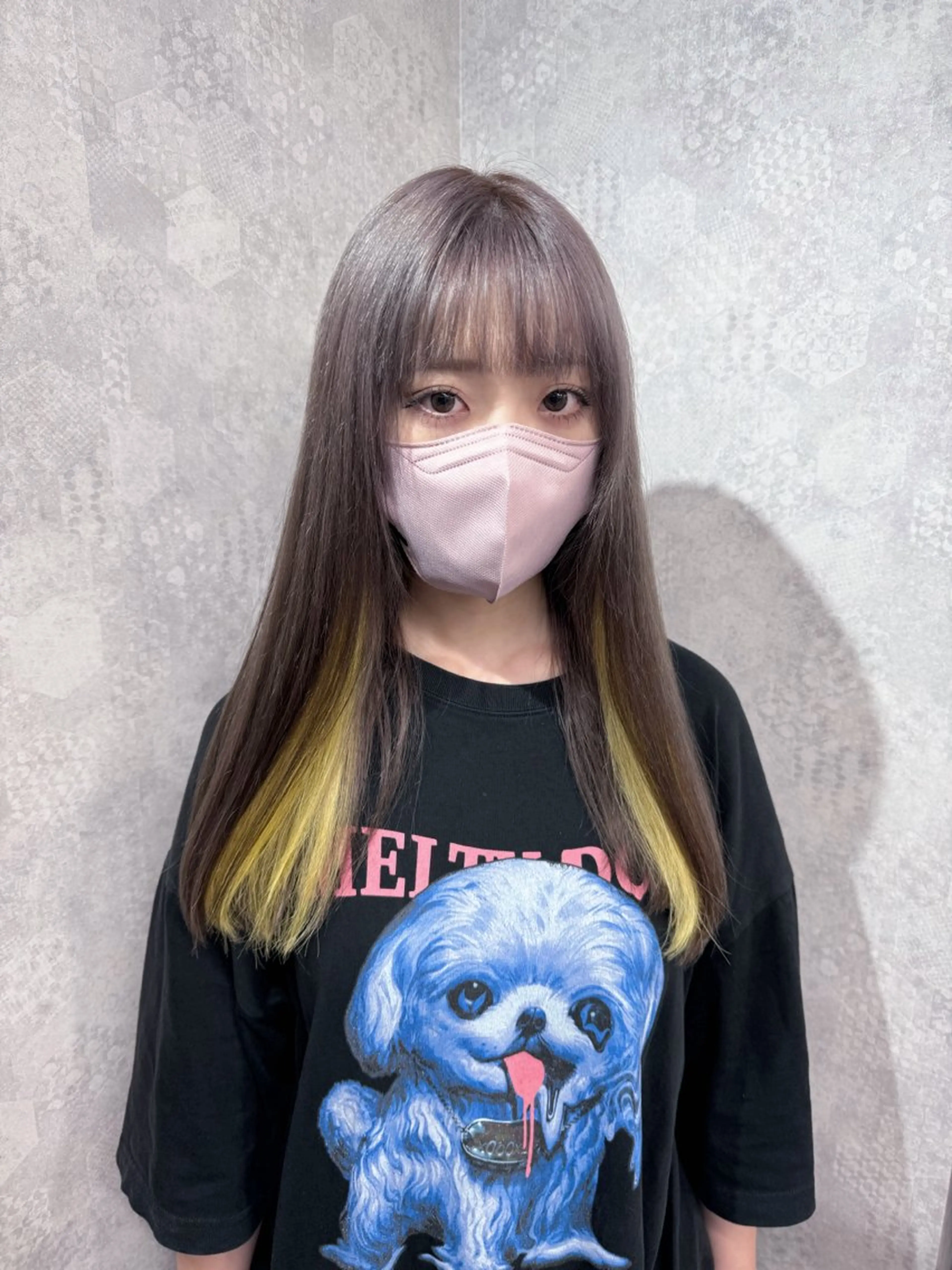 セミロング ヘアアレンジ カット ヘアカラー トリートメント 韓国レイヤーカット/ 儚げカラーチナツのヘアスタイル