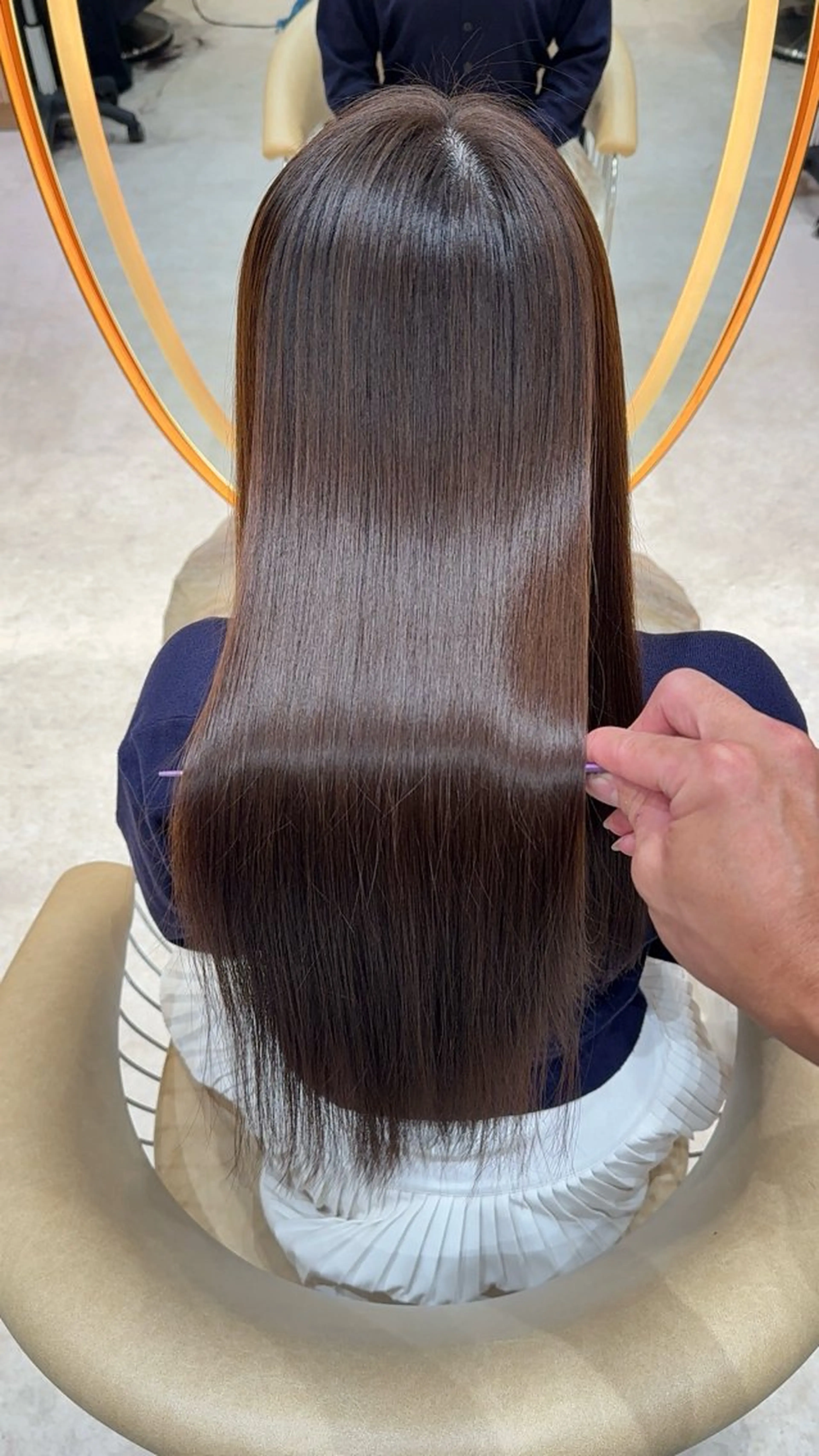 ロング カラー カット ヘアカラー 縮毛矯正 レイヤー❣️縮毛矯正 川村利幸のヘアスタイル