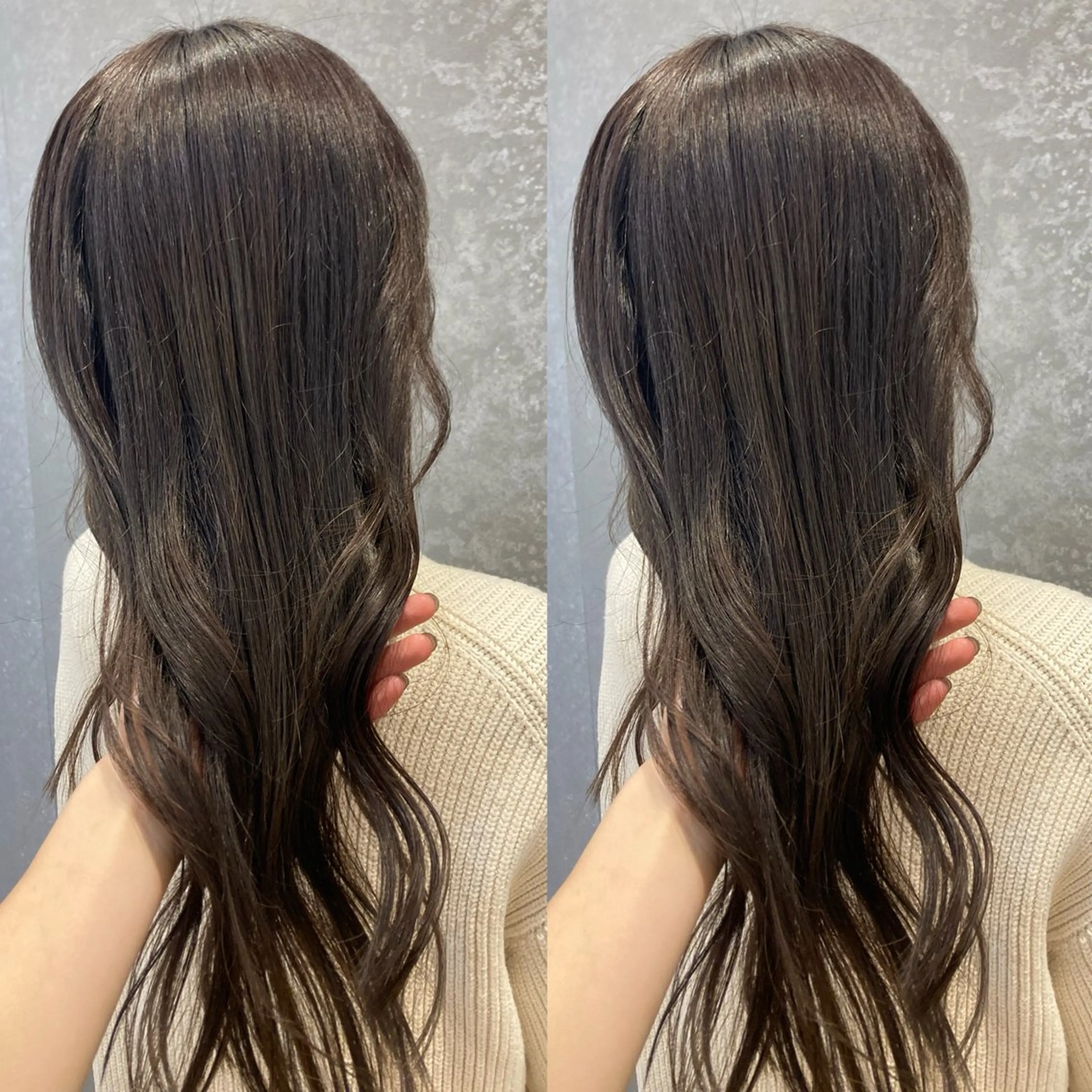 セミロング カラー グレージュ オリーブグレージュ オリーブグレー schon所属・み うのヘアスタイル