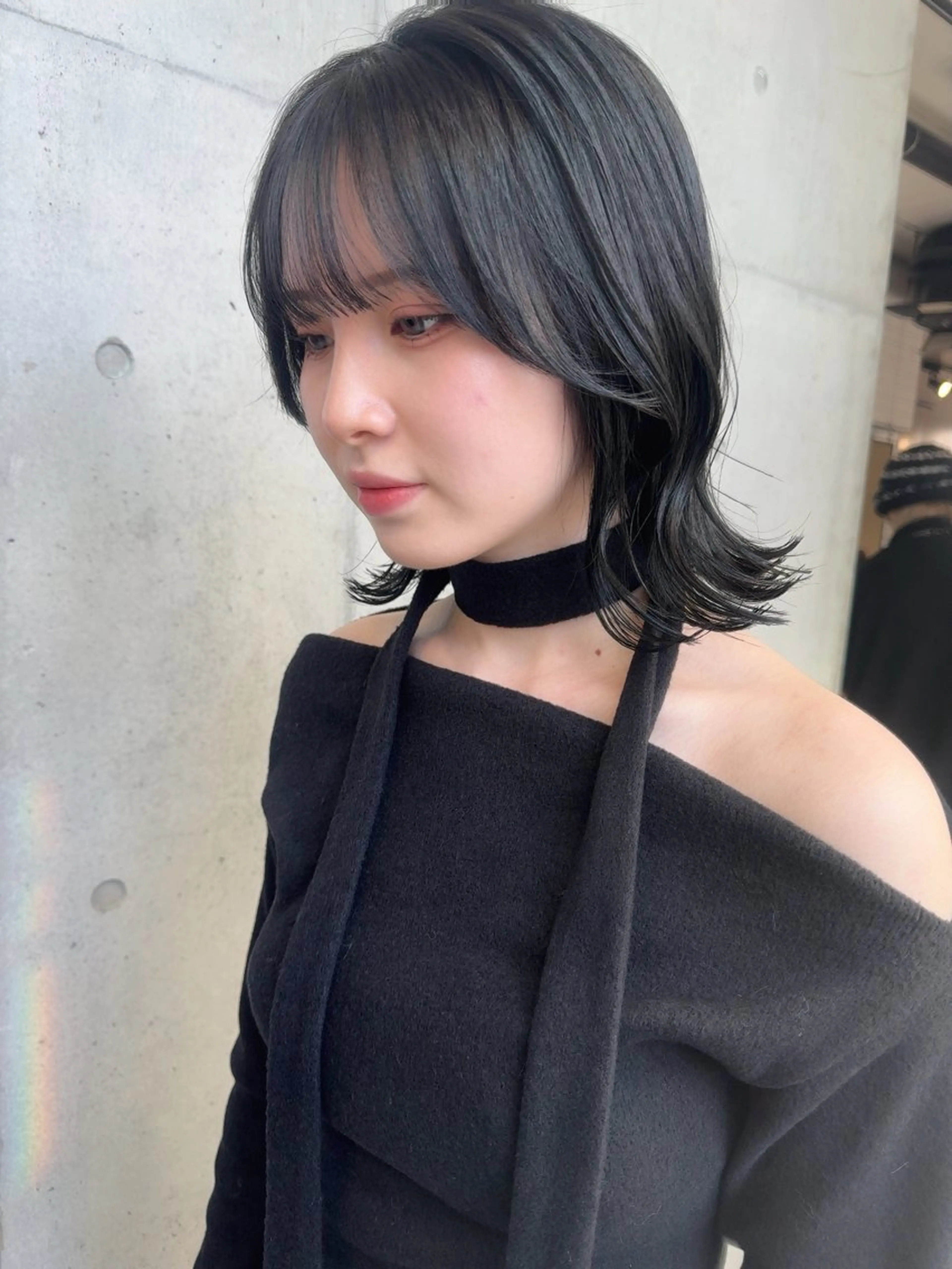 ミディアム カラー パーマ カット ヘアカラー トリートメント ヘアセット 透明感/オリーブ/ グレージュ/YUKAのヘアスタイル