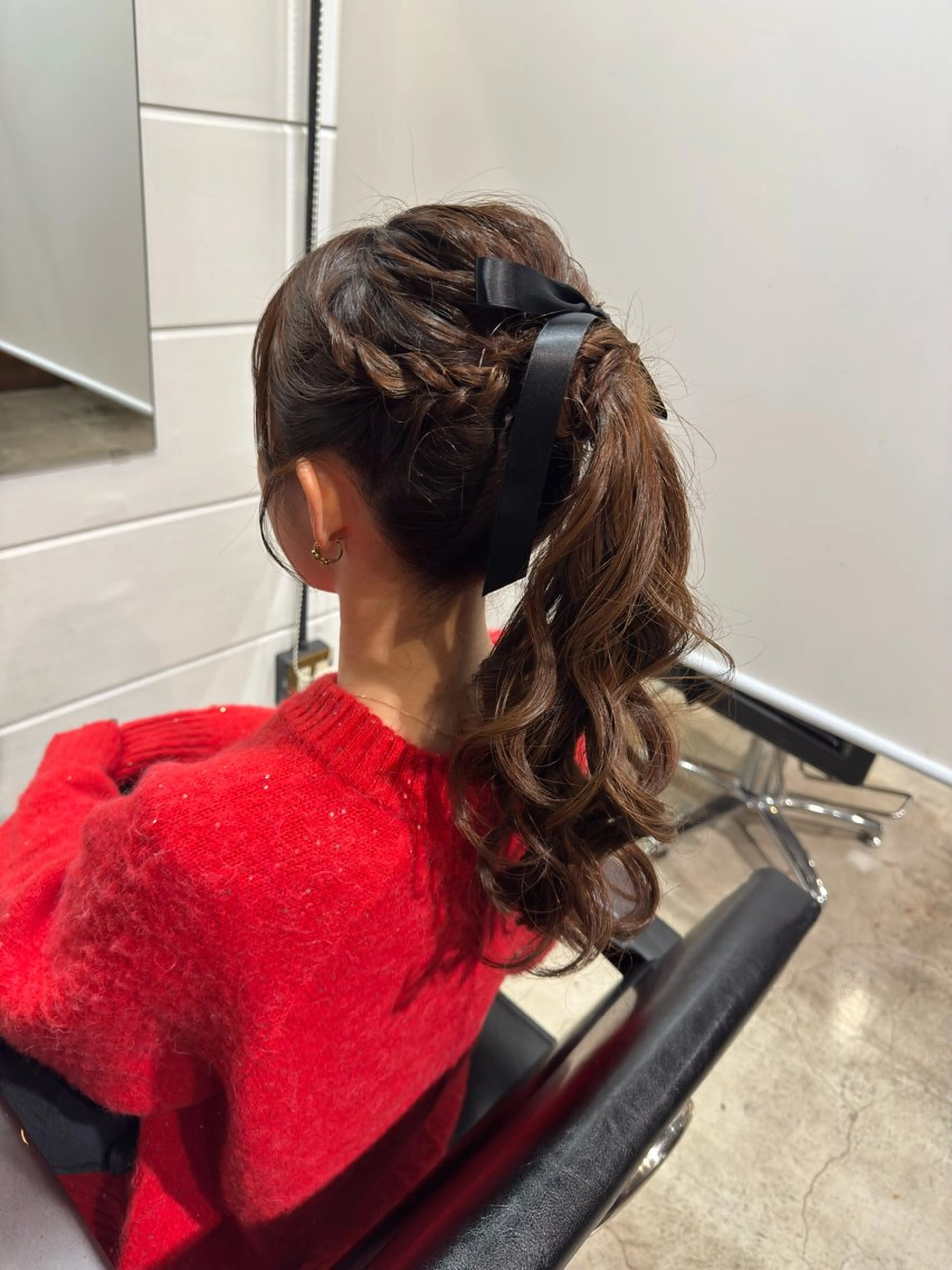 ロング ヘアアレンジ ポニーテール ヘアセット 似合わせモテヘア Akari🦢🖤のヘアスタイル