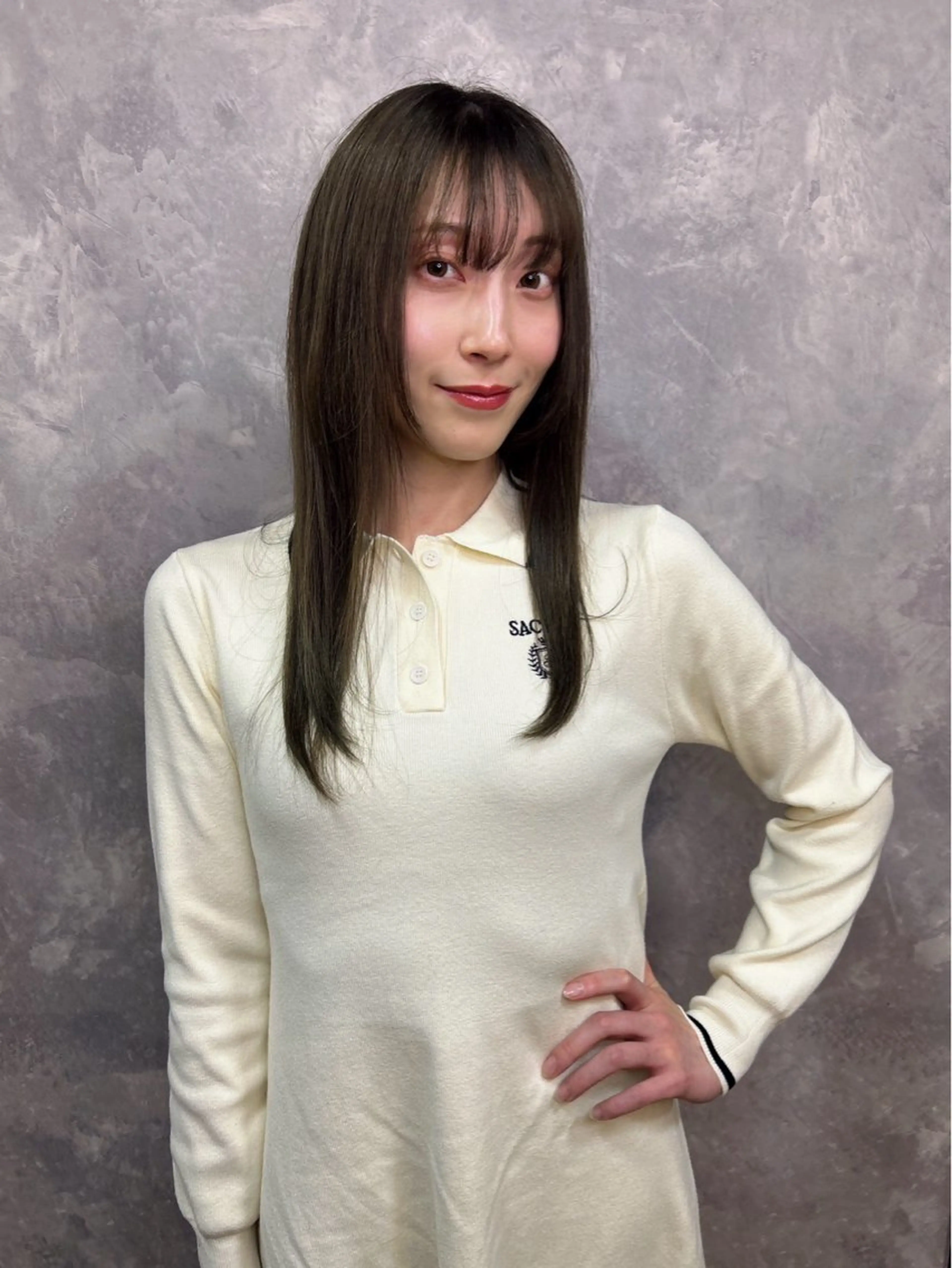 セミロング 西新/縮毛矯正 /メンズカットのヘアスタイル