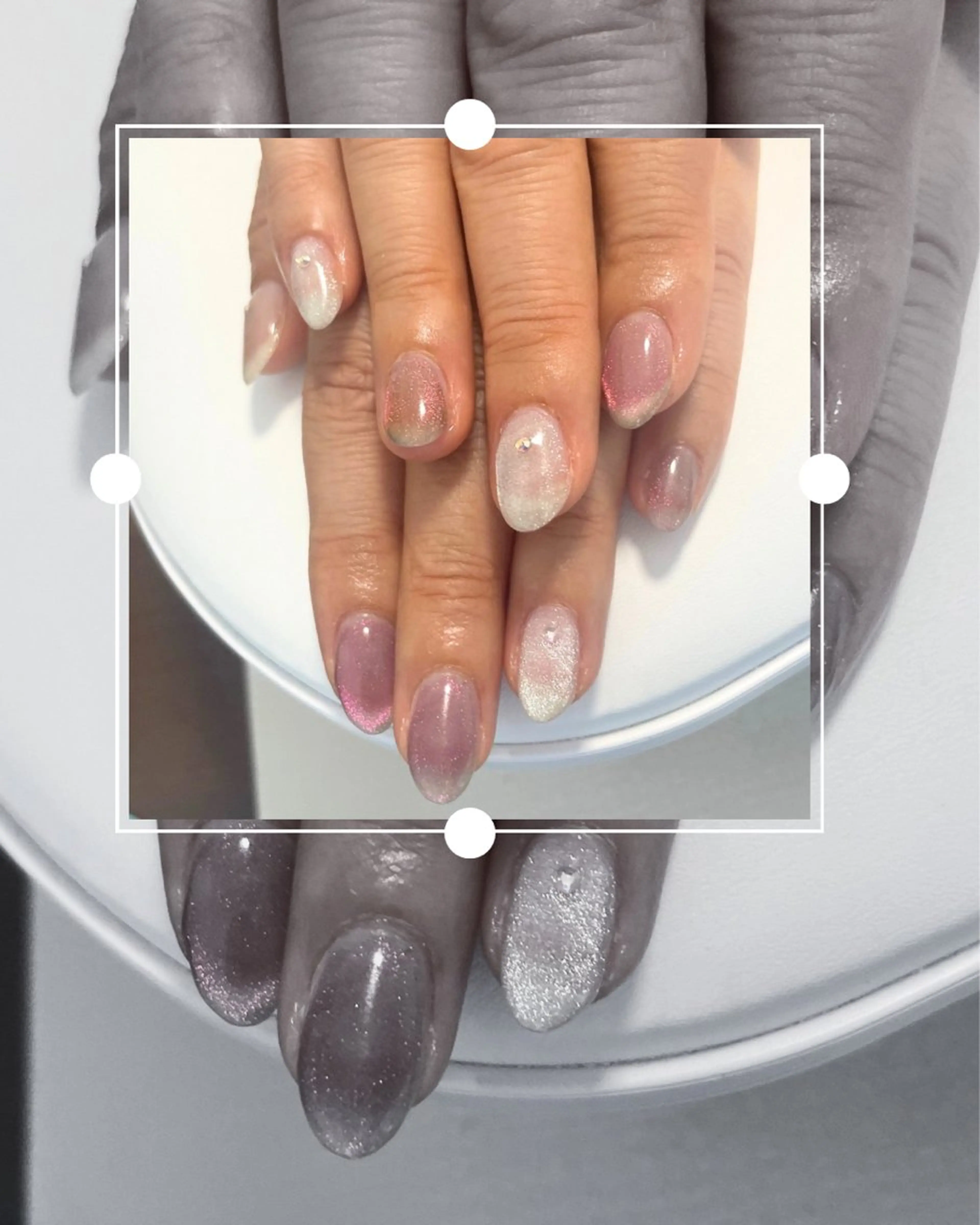 ネイル ワンカラーネイル ストーンネイル ハンドネイル Pertica💅 Eriのネイルデザイン