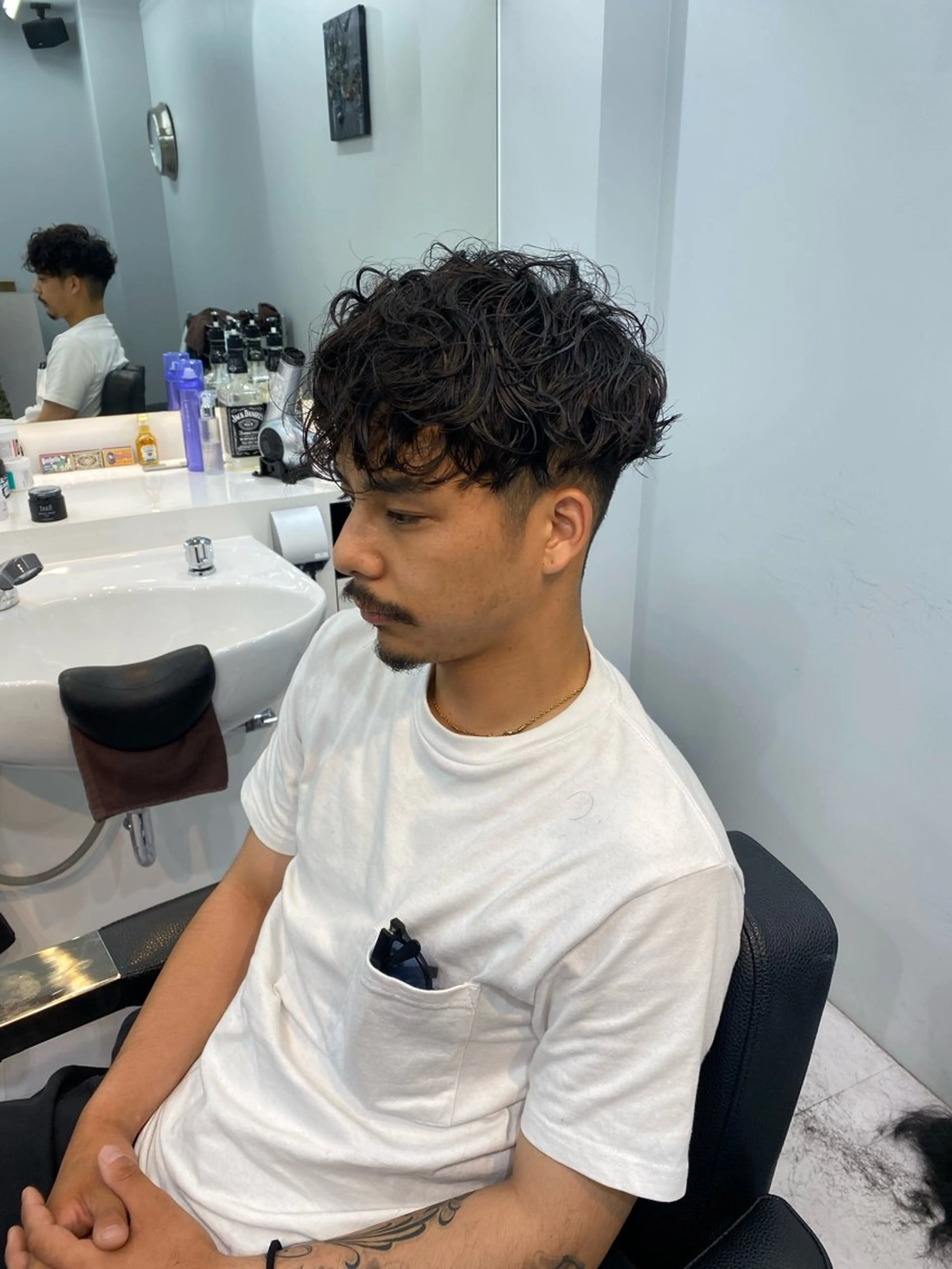 ショート パーマ ヘアアレンジ メンズ The faderz barbershop所属・フェードモデル限定 🔥高円寺Maiのヘアスタイル