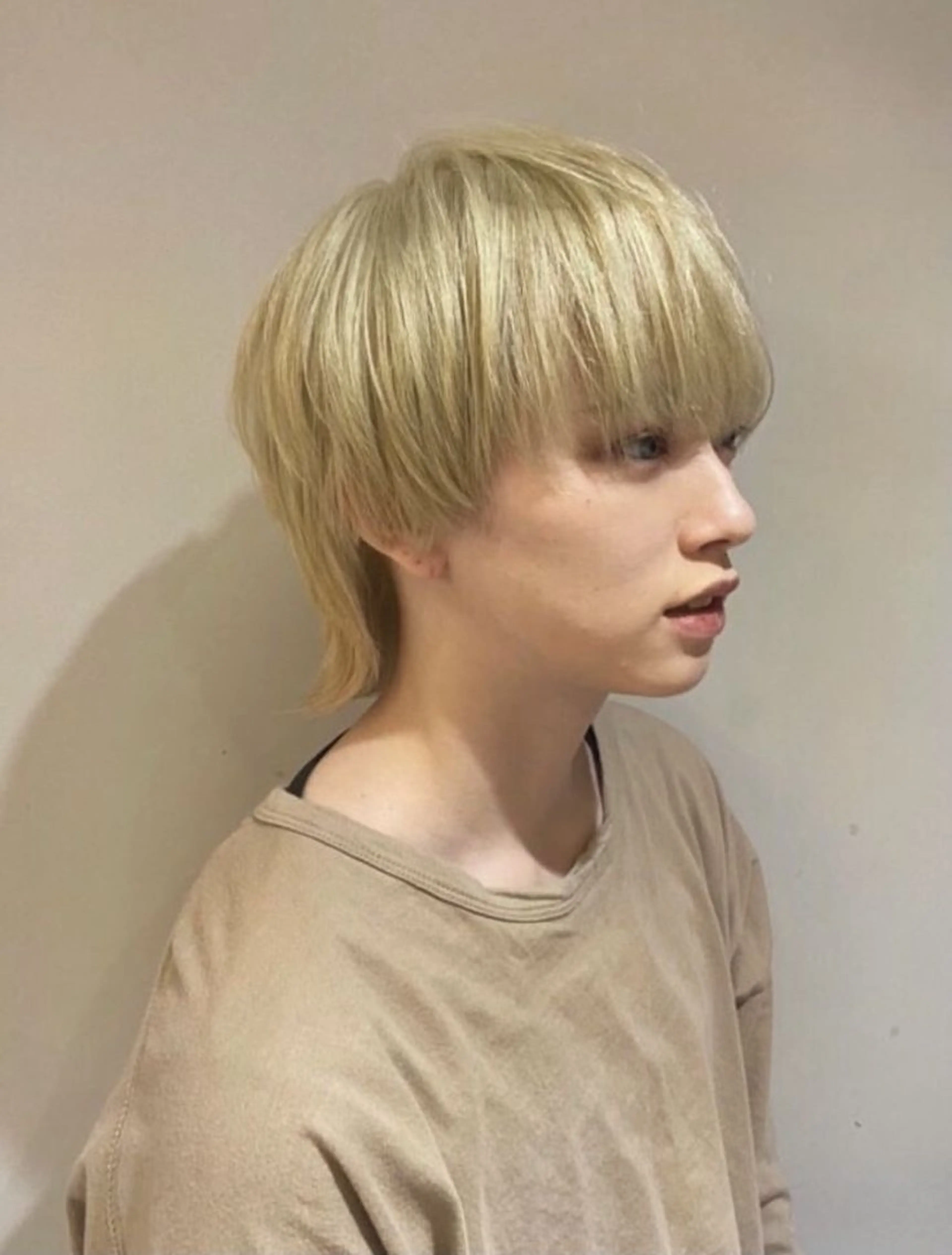 ミディアム カラー メンズ メンズウルフカット ウルフカット RIN／韓国ヘア レイヤーカットのヘアスタイル