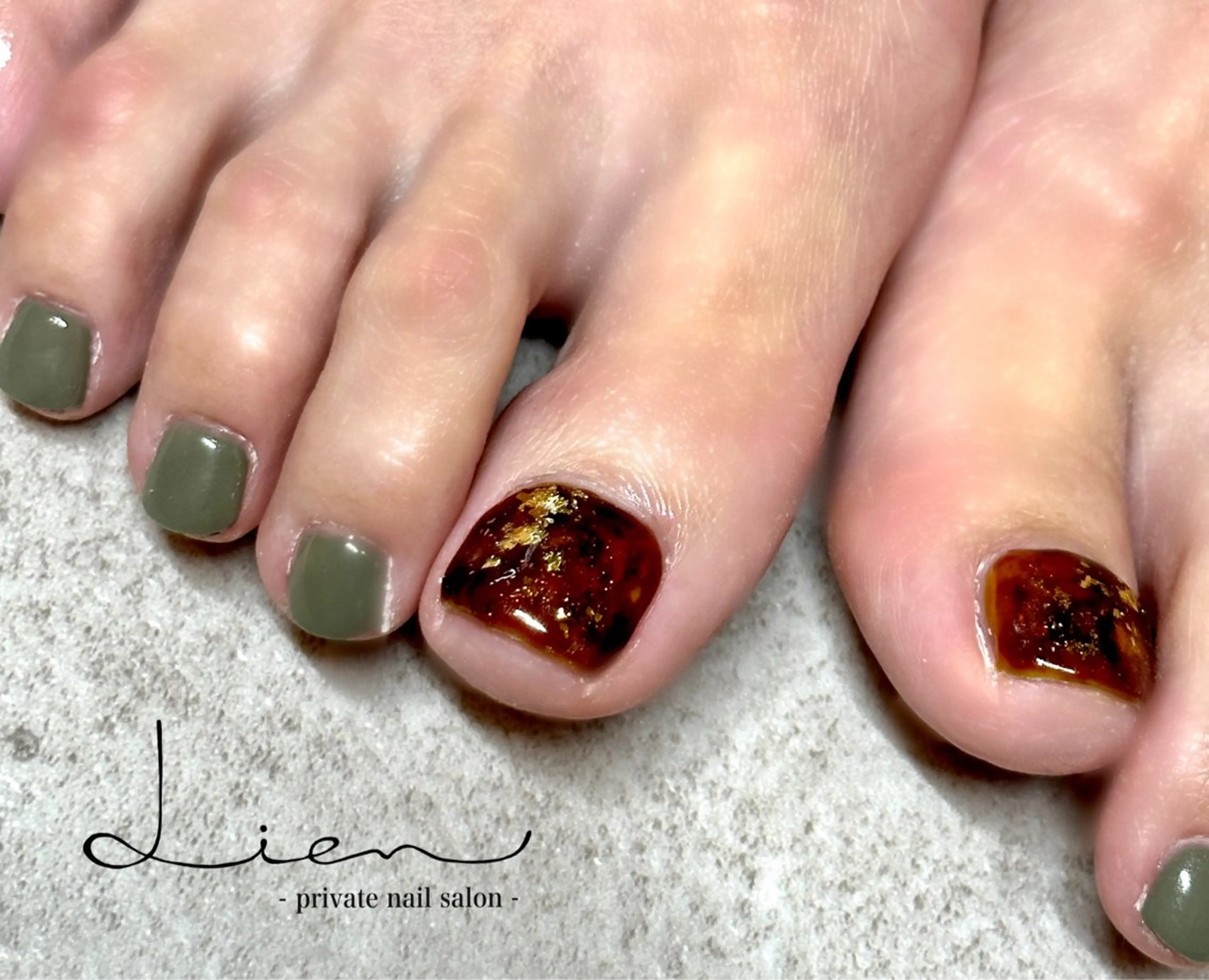 ネイル べっ甲ネイル フットネイル Lien 【リアン】北堀江のネイルデザイン