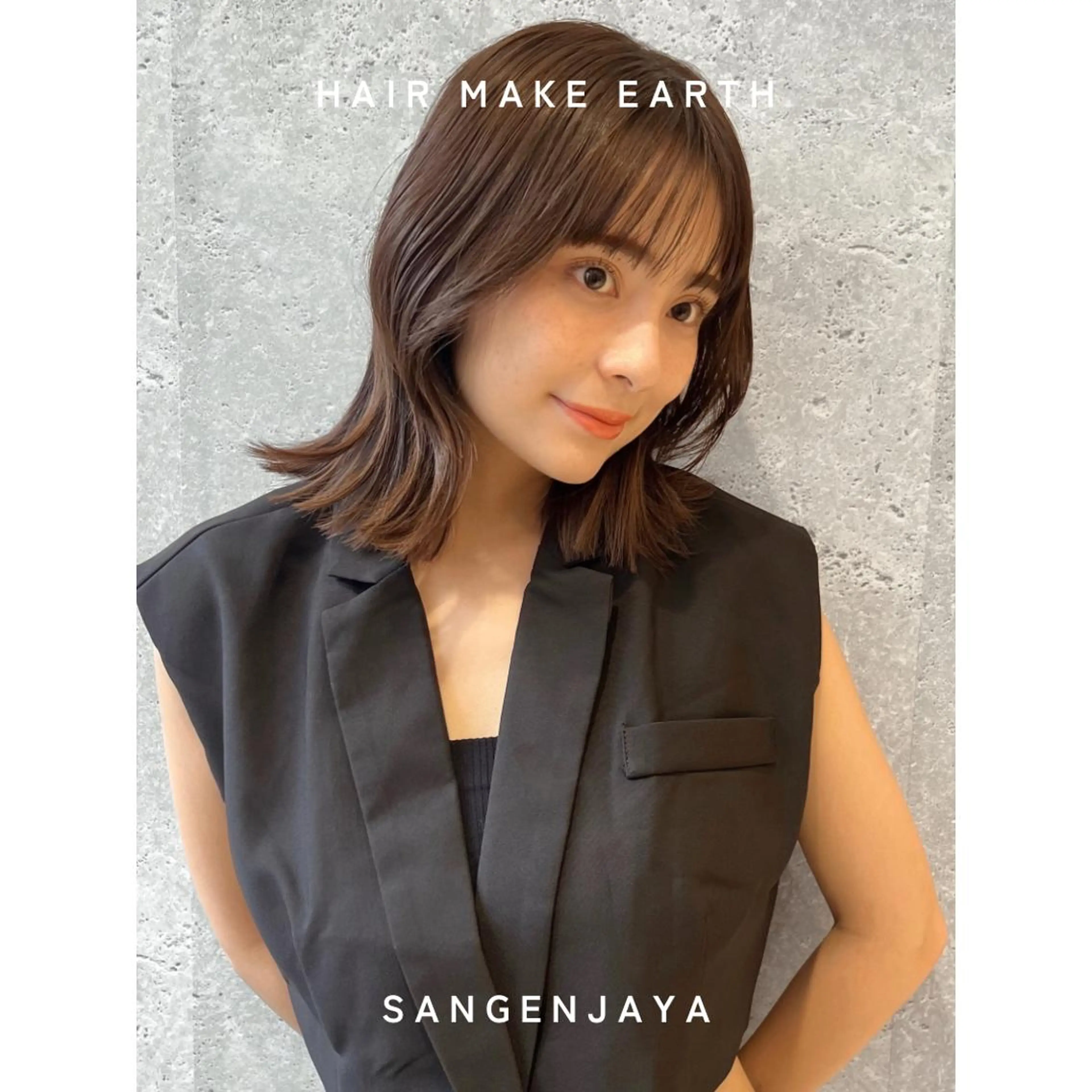 ミディアム ボブレイヤー ボブ くびれヘア レイヤーカット 外ハネヘア hair make earth 🪡のヘアスタイル