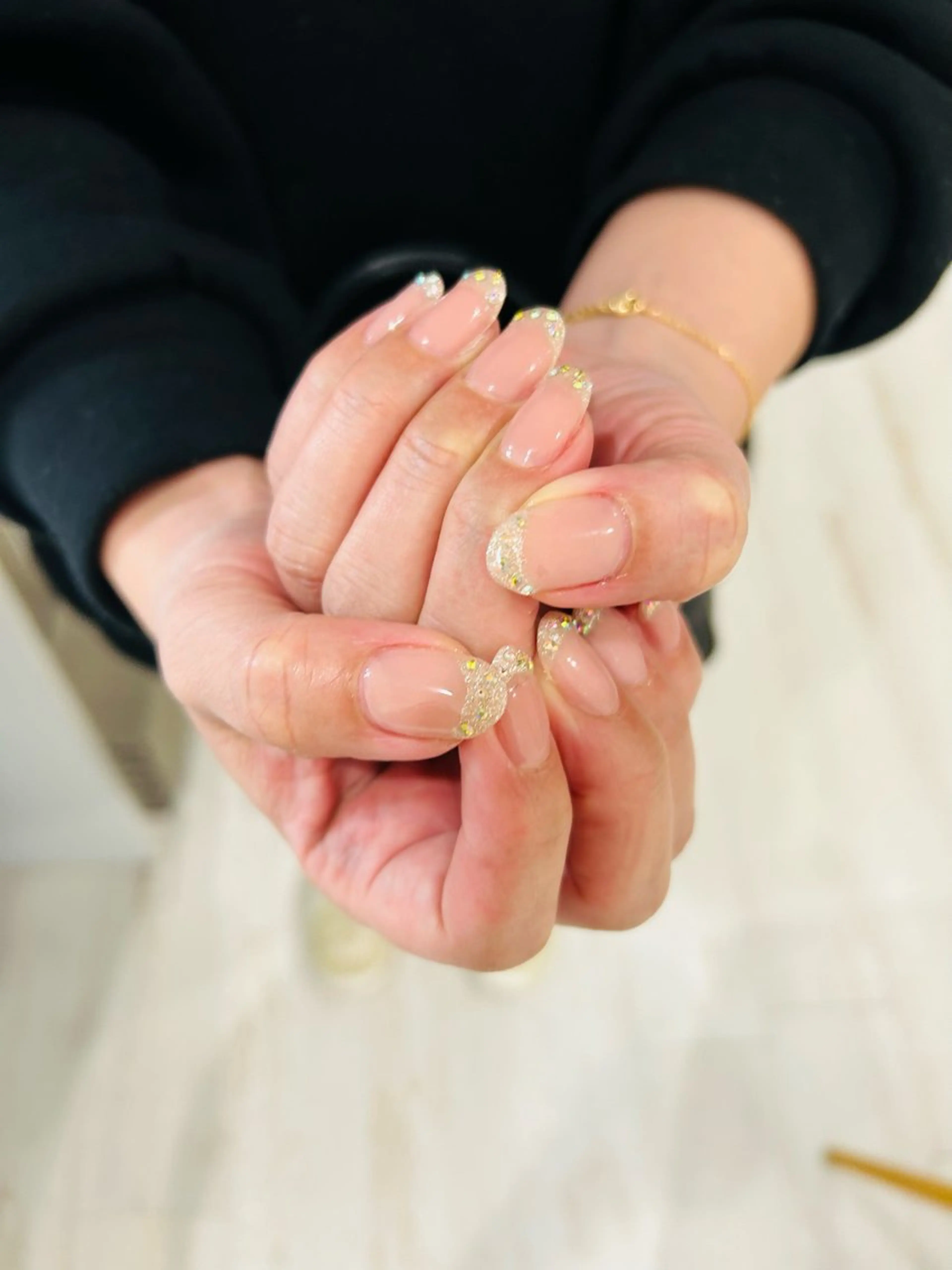 ネイル フラッシュネイル フットネイル フレンチネイル ラメ(グリッター) ラメグラデーション Ｈ3（エイチスリー）所属・H3 hitoのネイルデザイン