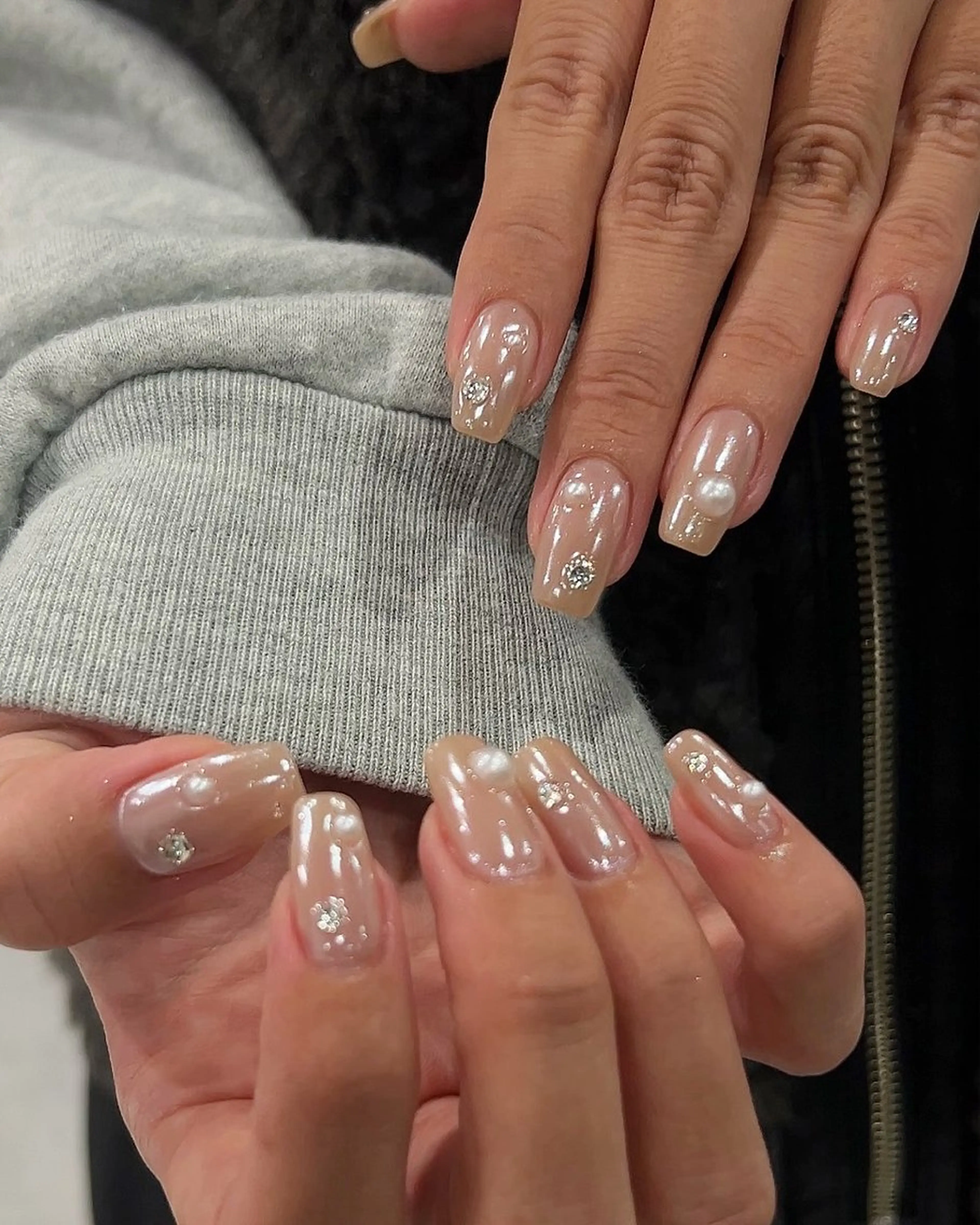 ネイル ミラーネイル ホワイト ハンドネイル RYO ／Amourのネイルデザイン