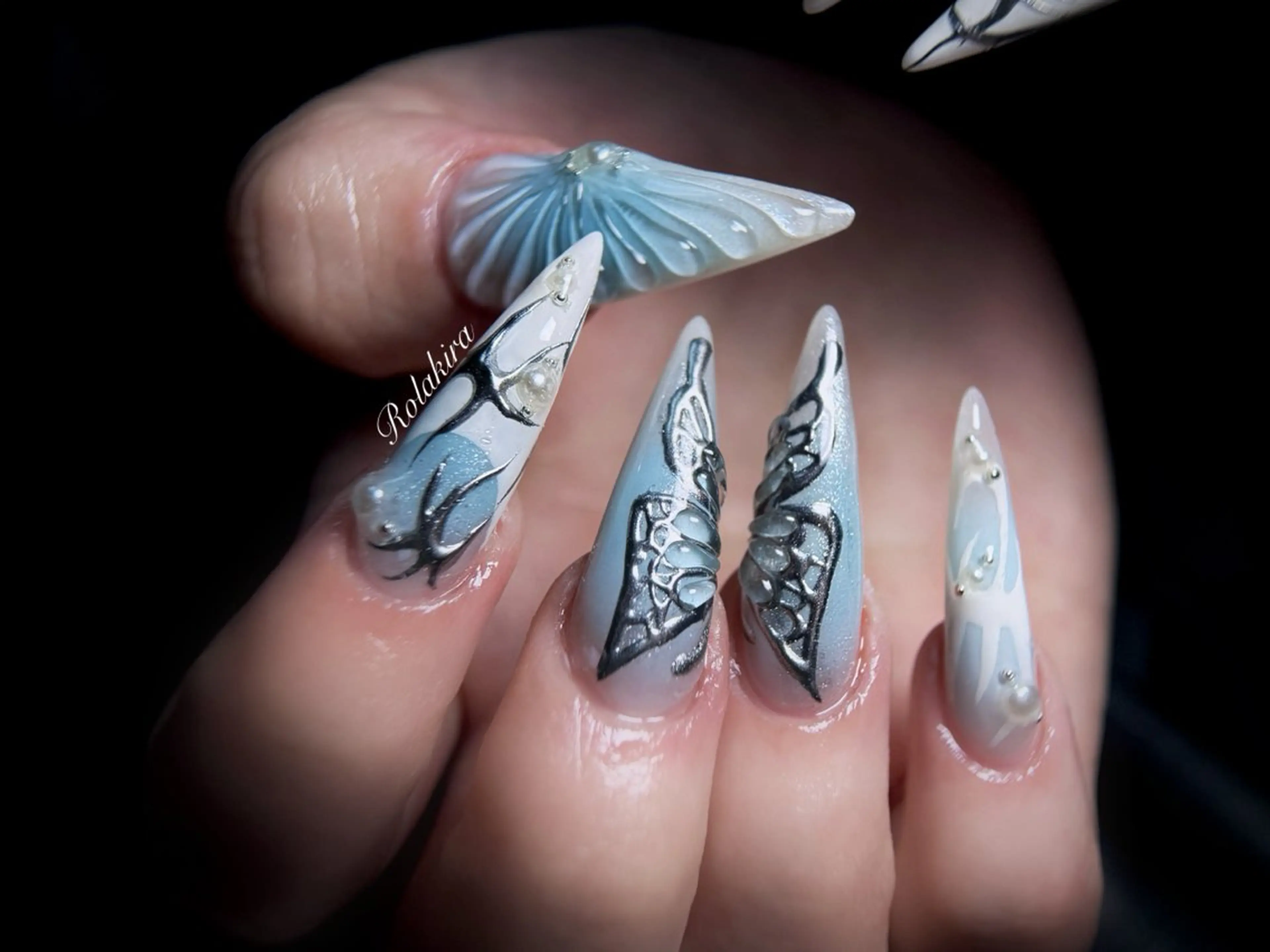 ネイル チークネイル 長さ出し フレンチネイル ジェルネイル 韓国ネイル ハンドネイル Rola kira nail salon所属・Rola kira 麗のネイルデザイン