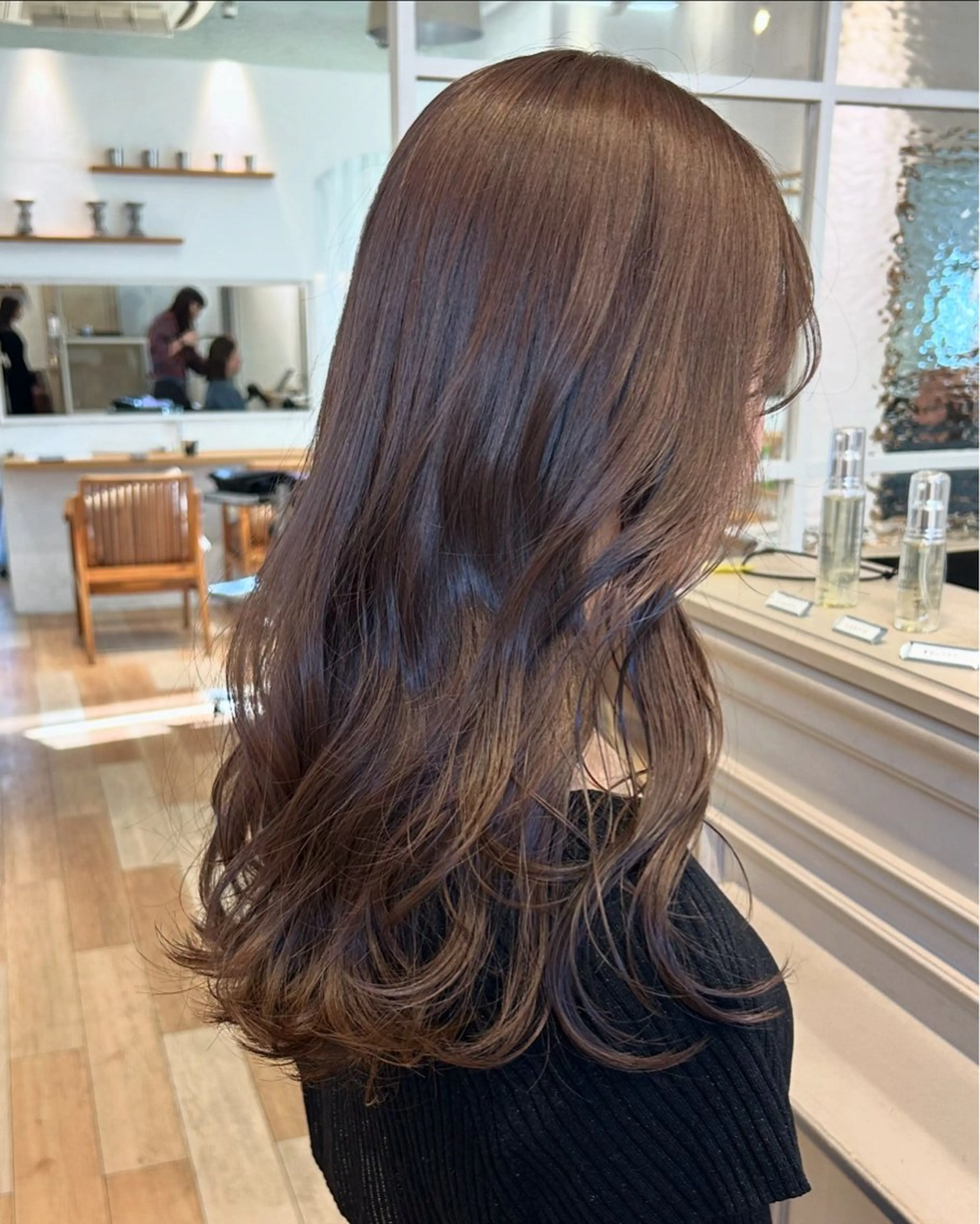 セミロング カラー ヘアカラー トリートメント じゅわっと暖色カラー 🍊Moemiのヘアスタイル